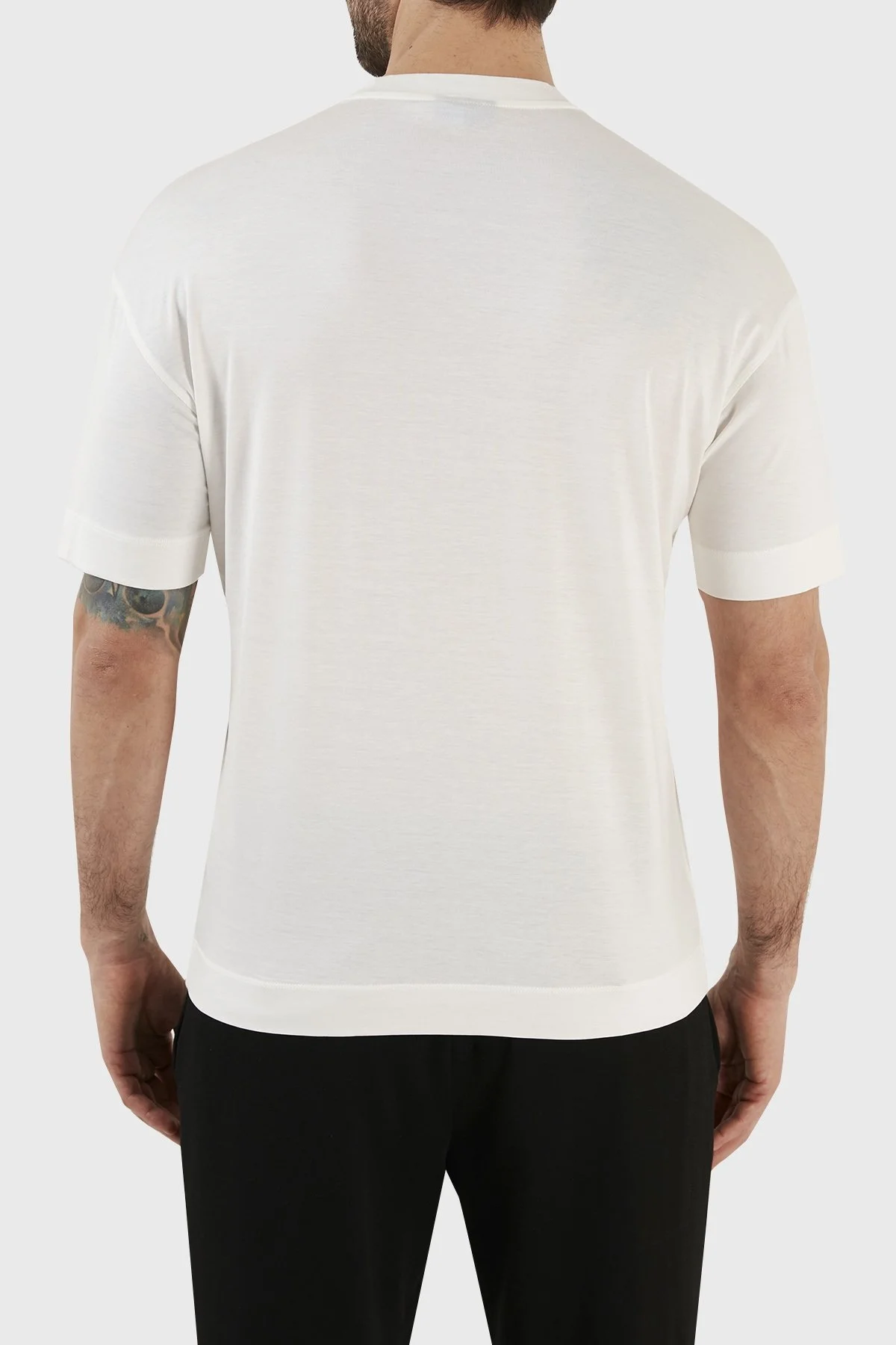 Emporio Armani Logolu Bisiklet Yaka Pamuklu Regular Fit Erkek T Shirt 3R1TDF 1JUVZ 0101 BEYAZ - 5