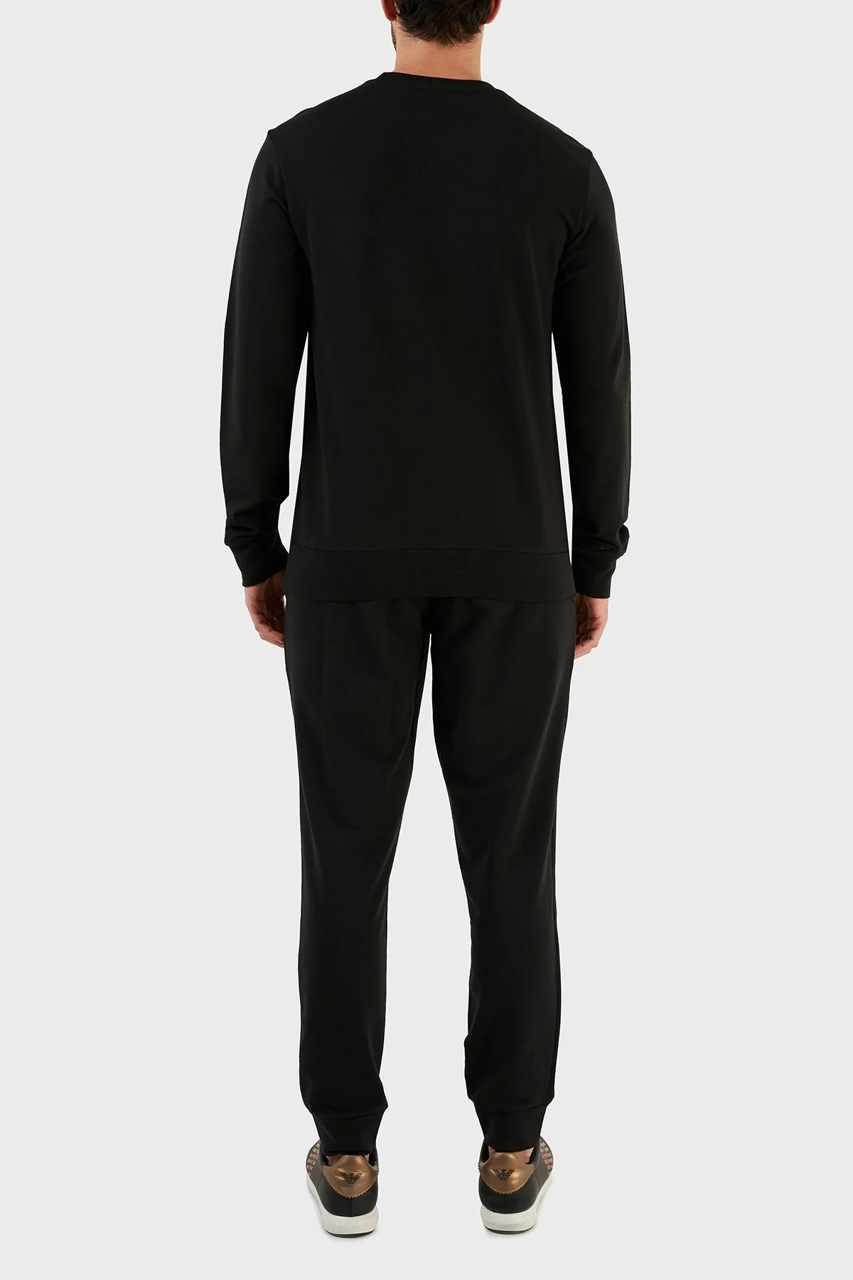 Emporio Armani Logolu Bisiklet Yaka Pamuklu Regular Fit Takım Erkek Eşofman Takımı 111943 2F595 00020 SİYAH - 2