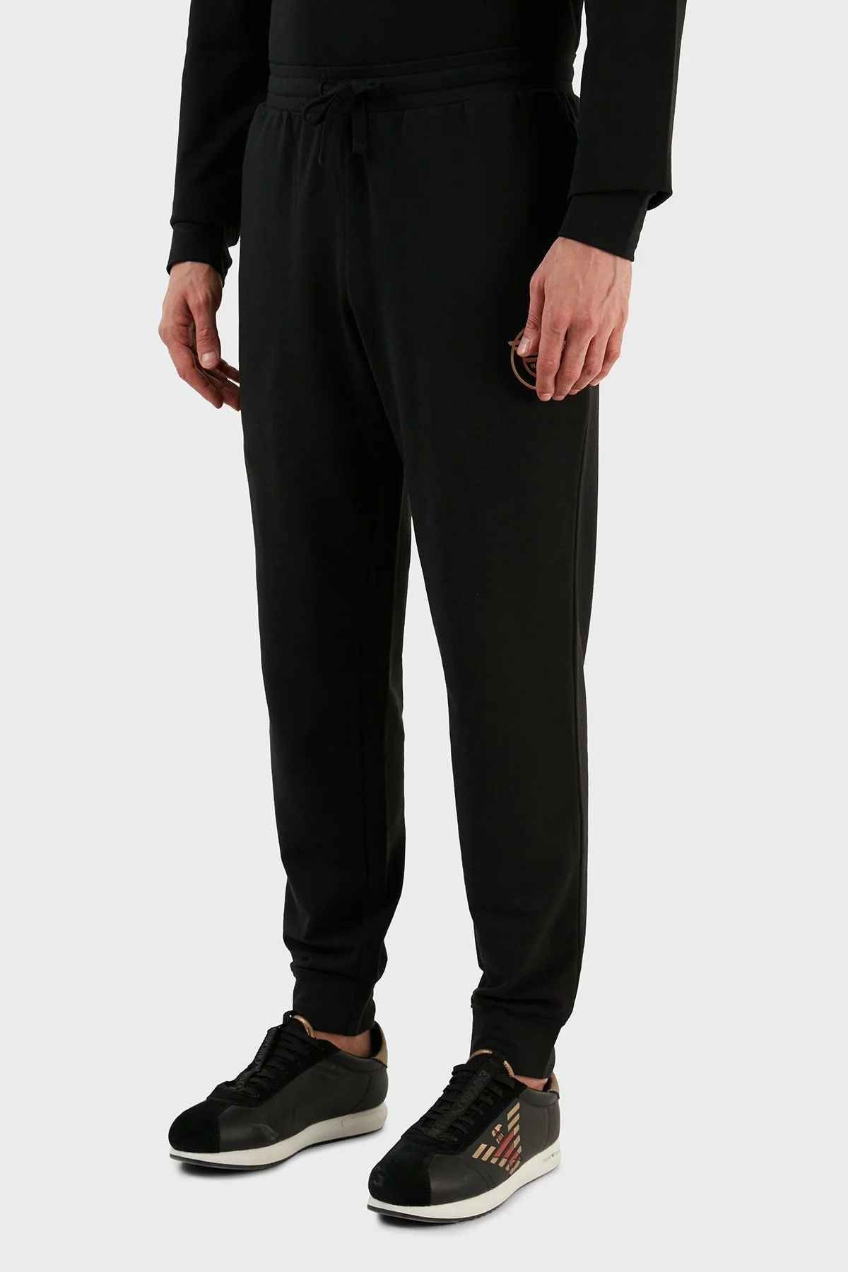 Emporio Armani Logolu Bisiklet Yaka Pamuklu Regular Fit Takım Erkek Eşofman Takımı 111943 2F595 00020 SİYAH - 5