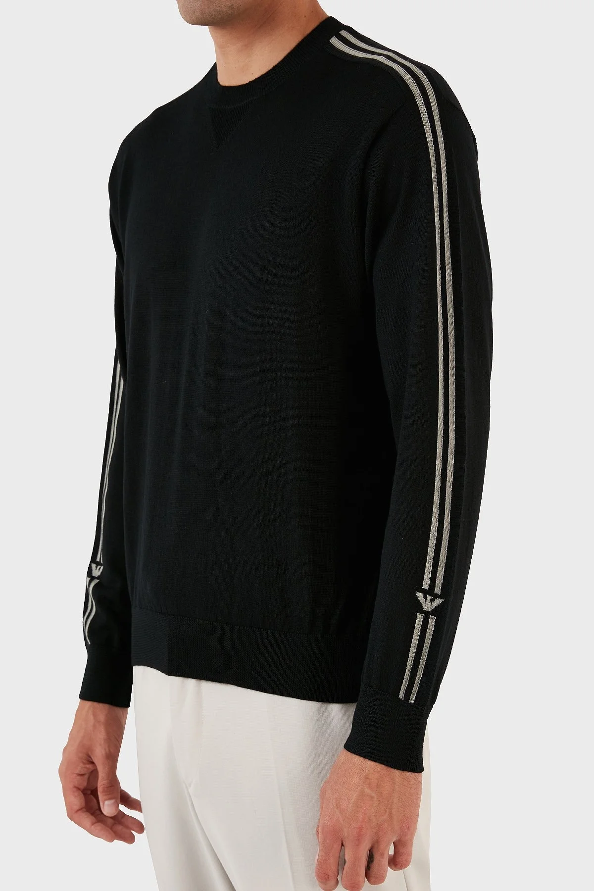 Emporio Armani Logolu Bisiklet Yaka Regular Fit % 100 Yün Erkek Kazak 6R1MXG 1MNGZ F093 SİYAH - 5