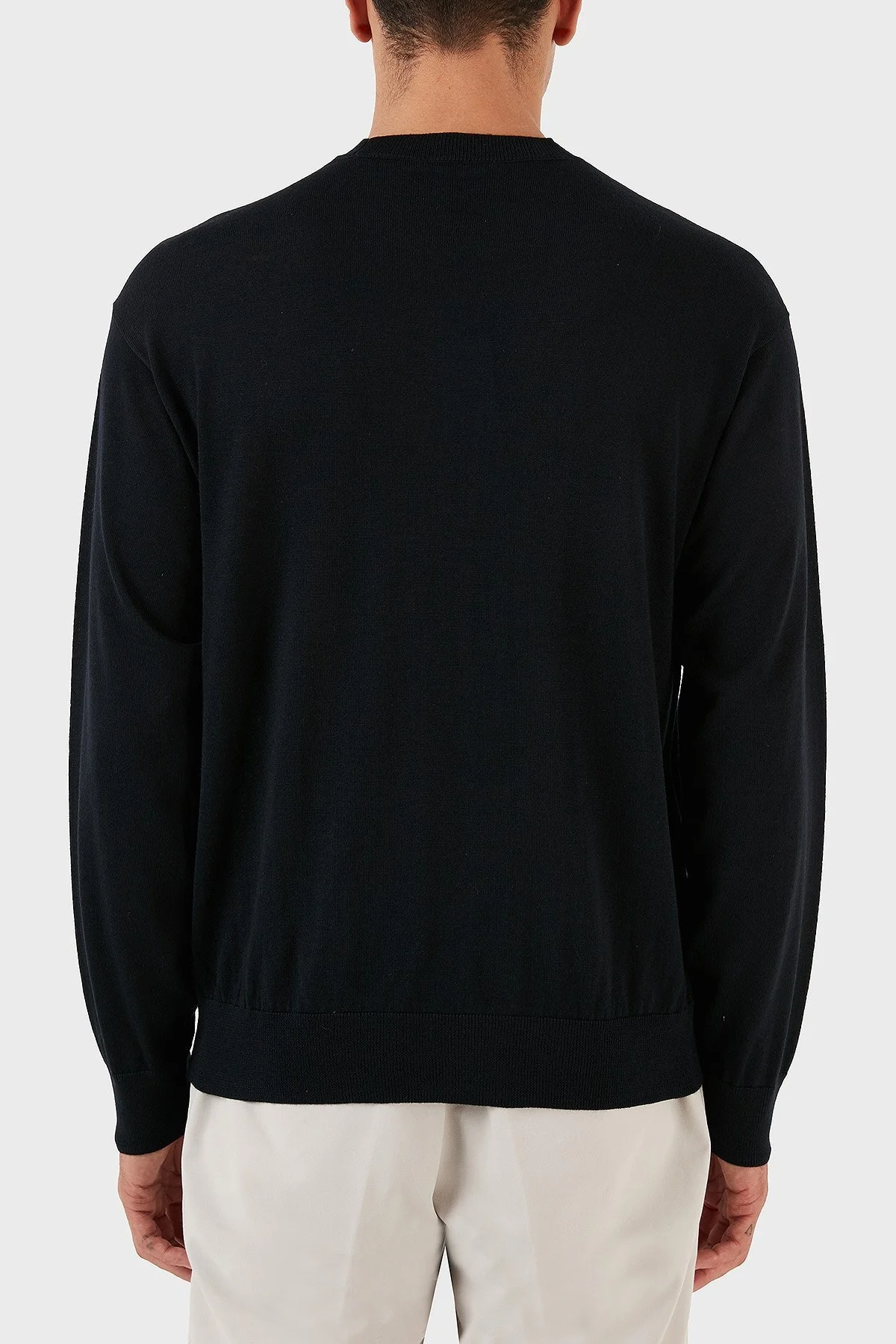 Emporio Armani Logolu Bisiklet Yaka Regular Fit % 100 Yün Erkek Kazak 6R1MXG 1MNGZ F904 LACİVERT - 2