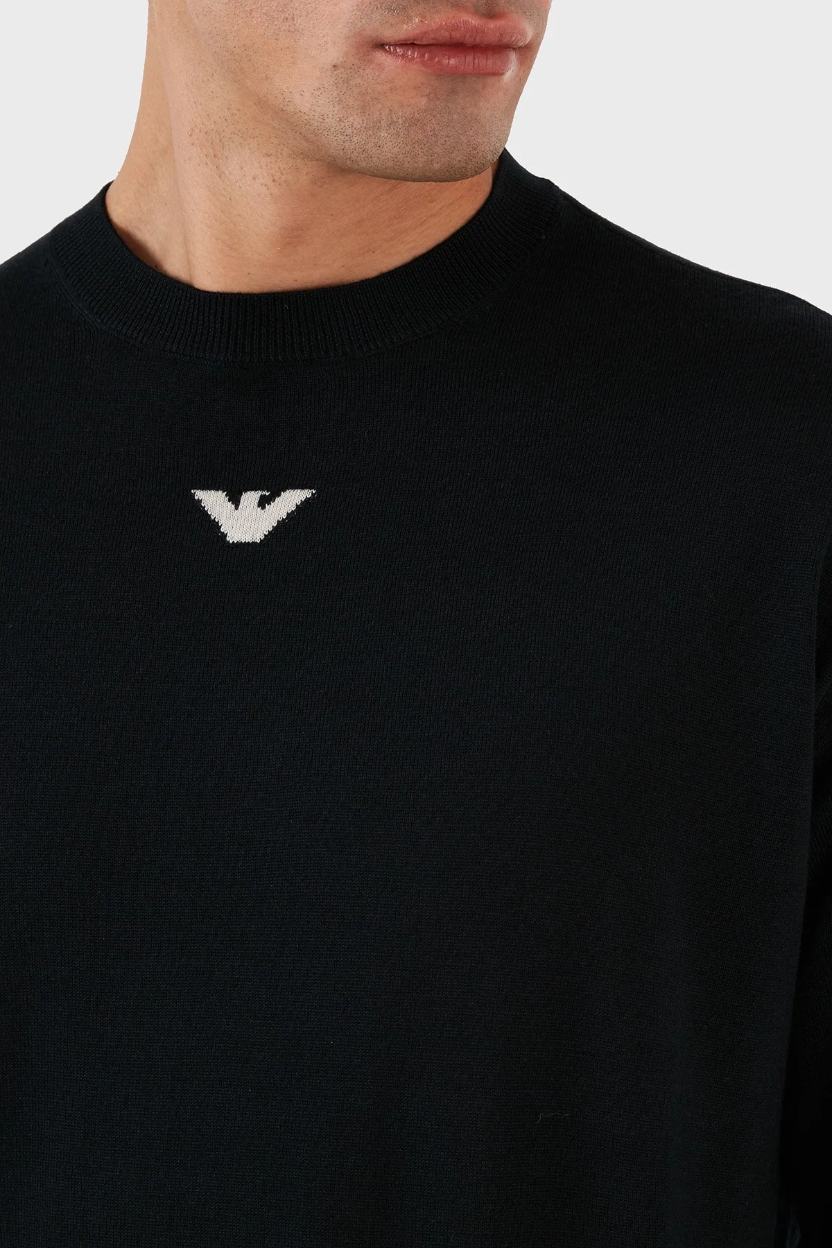 Emporio Armani Logolu Bisiklet Yaka Regular Fit % 100 Yün Erkek Kazak 6R1MXG 1MNGZ F904 LACİVERT - 5