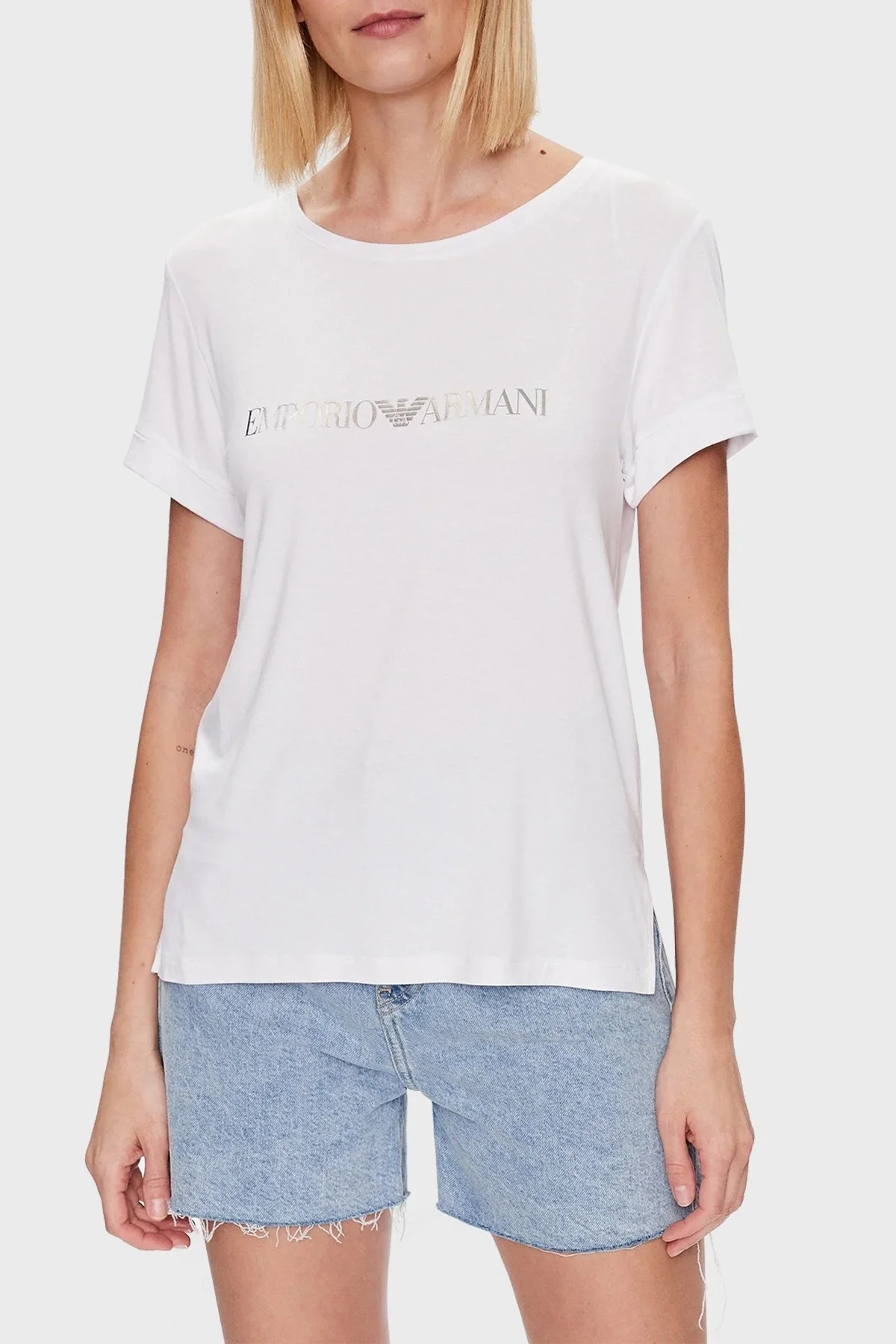 Emporio Armani Logolu Bisiklet Yaka Regular Fit Bayan T Shirt 262633 3R314 00010 BEYAZ - 1