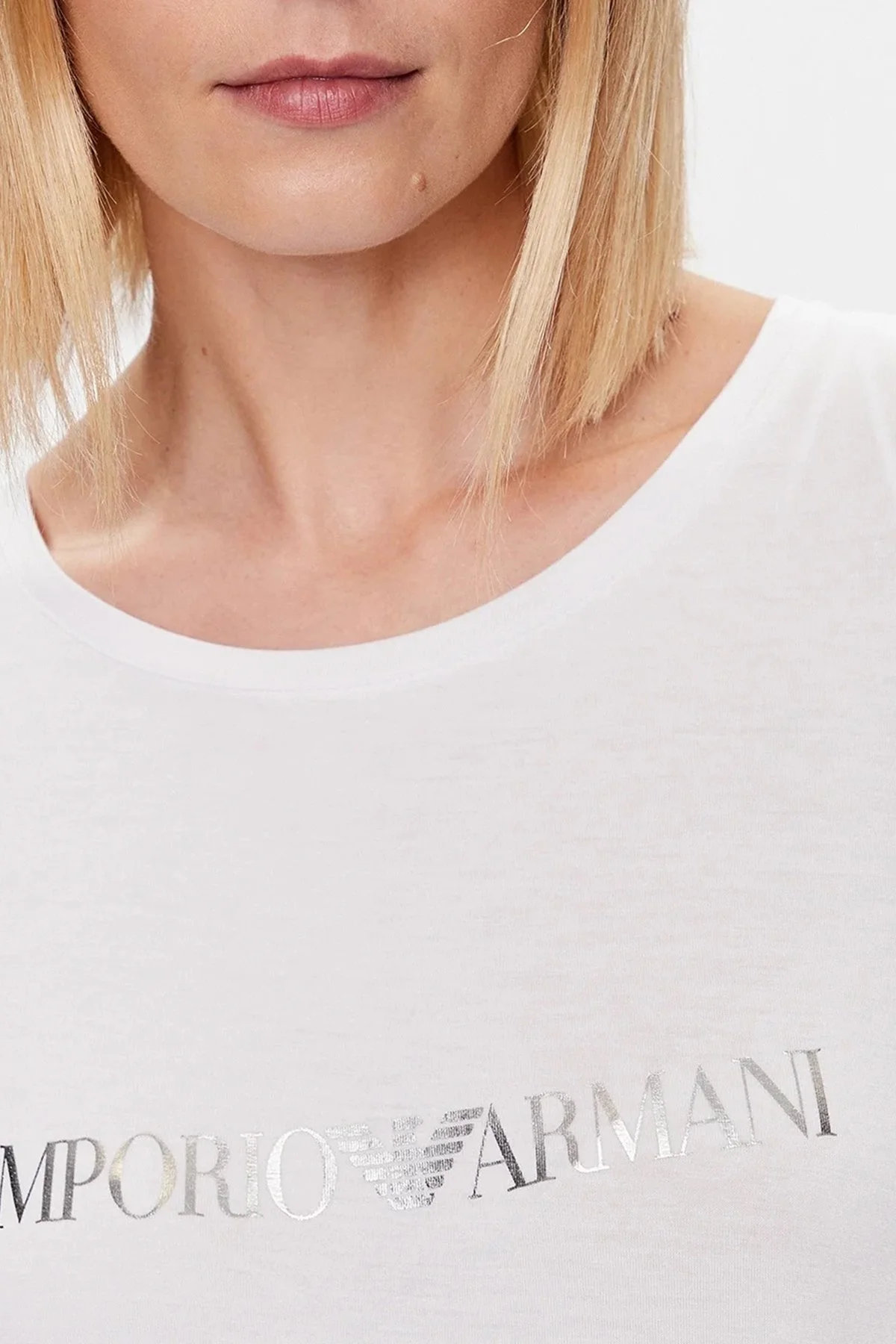 Emporio Armani Logolu Bisiklet Yaka Regular Fit Bayan T Shirt 262633 3R314 00010 BEYAZ - 4