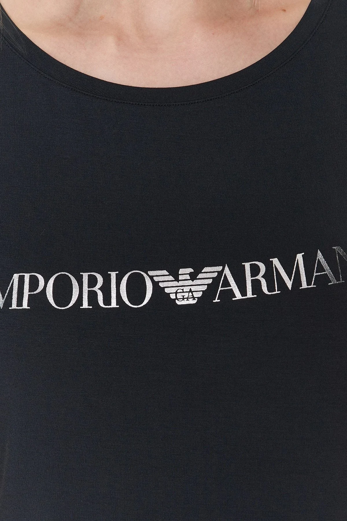 Emporio Armani Logolu Bisiklet Yaka Regular Fit Bayan T Shirt 262633 3R314 00020 SİYAH - 4
