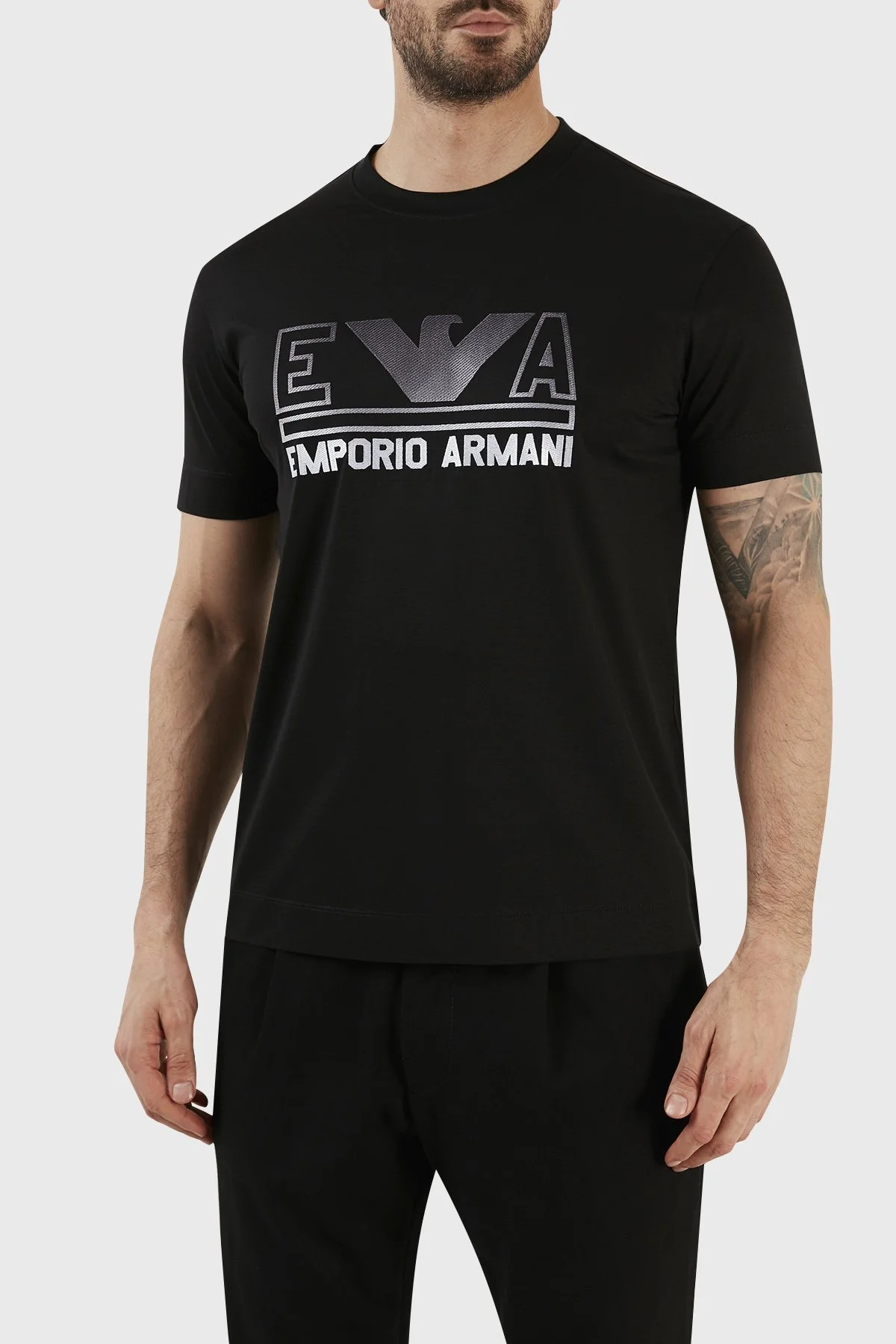 Emporio Armani Logolu Bisiklet Yaka Regular Fit Erkek T Shirt 3R1TC4 1JUVZ 0098 SİYAH - 2