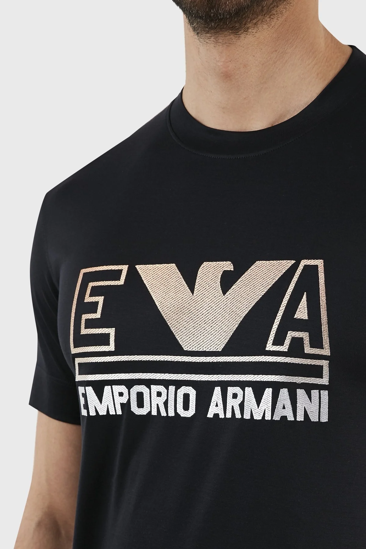 Emporio Armani Logolu Bisiklet Yaka Regular Fit Erkek T Shirt 3R1TC4 1JUVZ 09K5 LACİVERT - 4