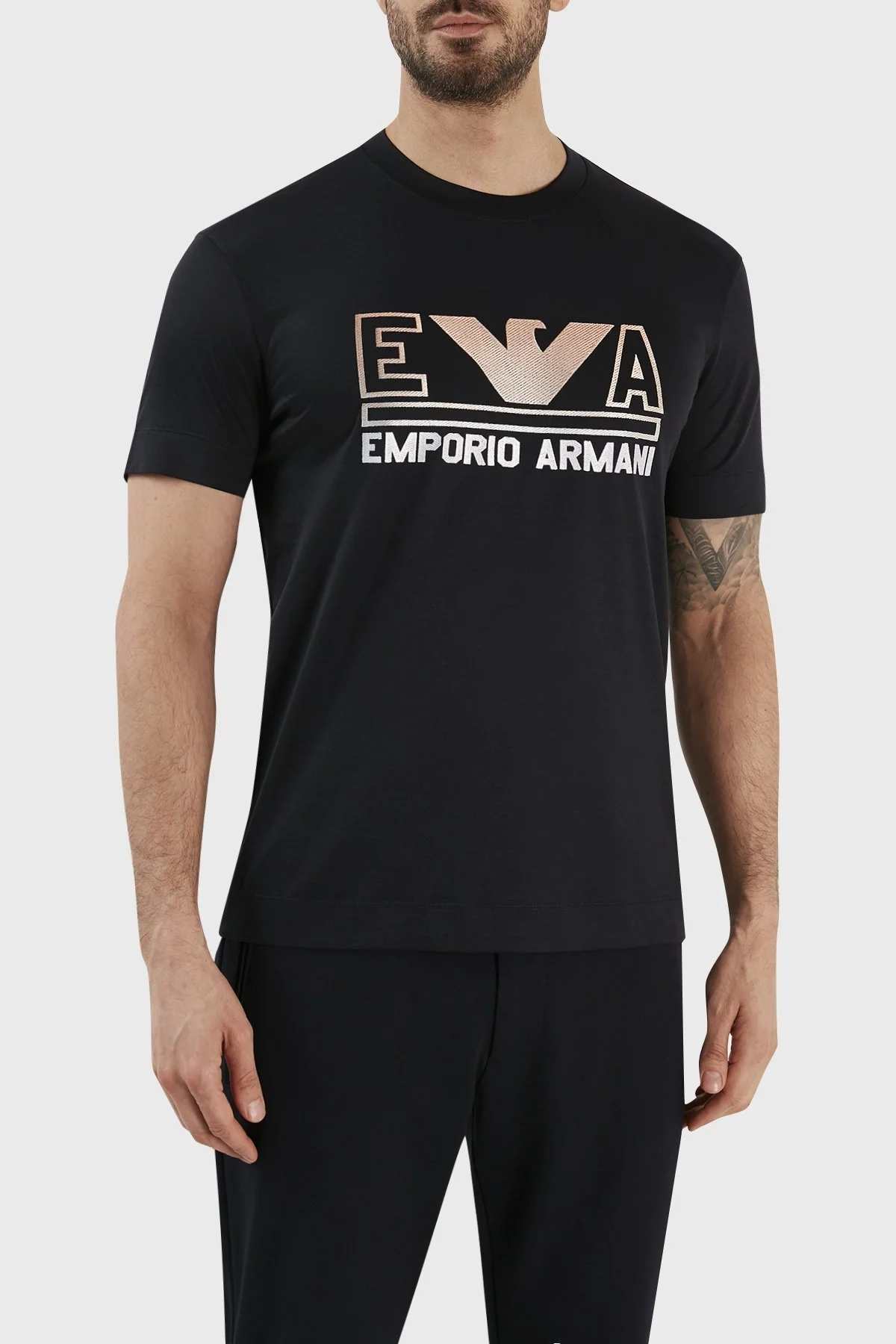 Emporio Armani Logolu Bisiklet Yaka Regular Fit Erkek T Shirt 3R1TC4 1JUVZ 09K5 LACİVERT - 6