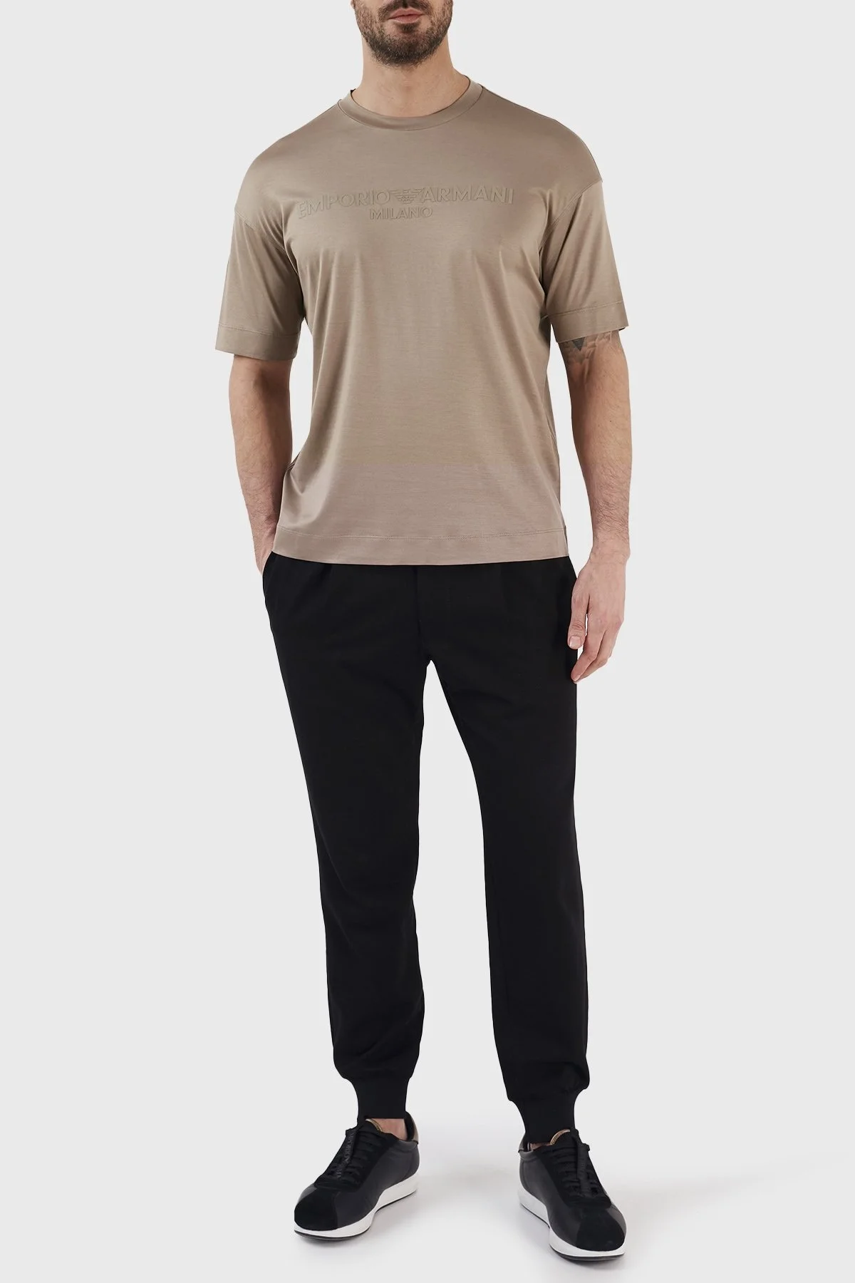 Emporio Armani Logolu Bisiklet Yaka Regular Fit Erkek T Shirt 3R1TDF 1JUVZ 0144 TOPRAK - 4