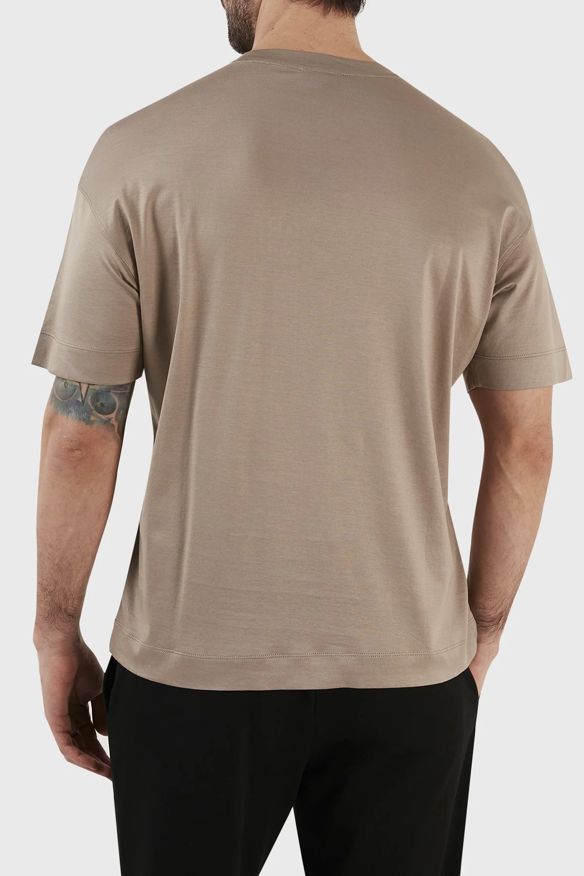 Emporio Armani Logolu Bisiklet Yaka Regular Fit Erkek T Shirt 3R1TDF 1JUVZ 0144 TOPRAK - 5