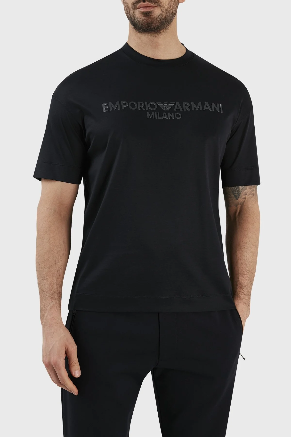 Emporio Armani Logolu Bisiklet Yaka Regular Fit Erkek T Shirt 3R1TDF 1JUVZ 0920 LACİVERT - 2