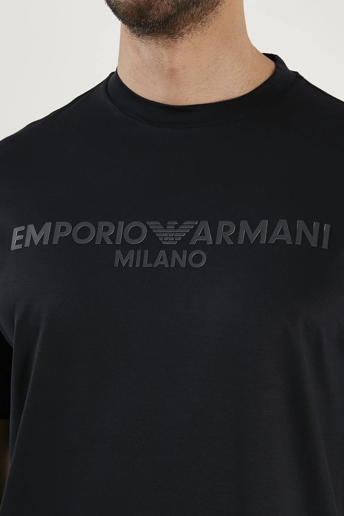 Emporio Armani Logolu Bisiklet Yaka Regular Fit Erkek T Shirt 3R1TDF 1JUVZ 0920 LACİVERT - 4