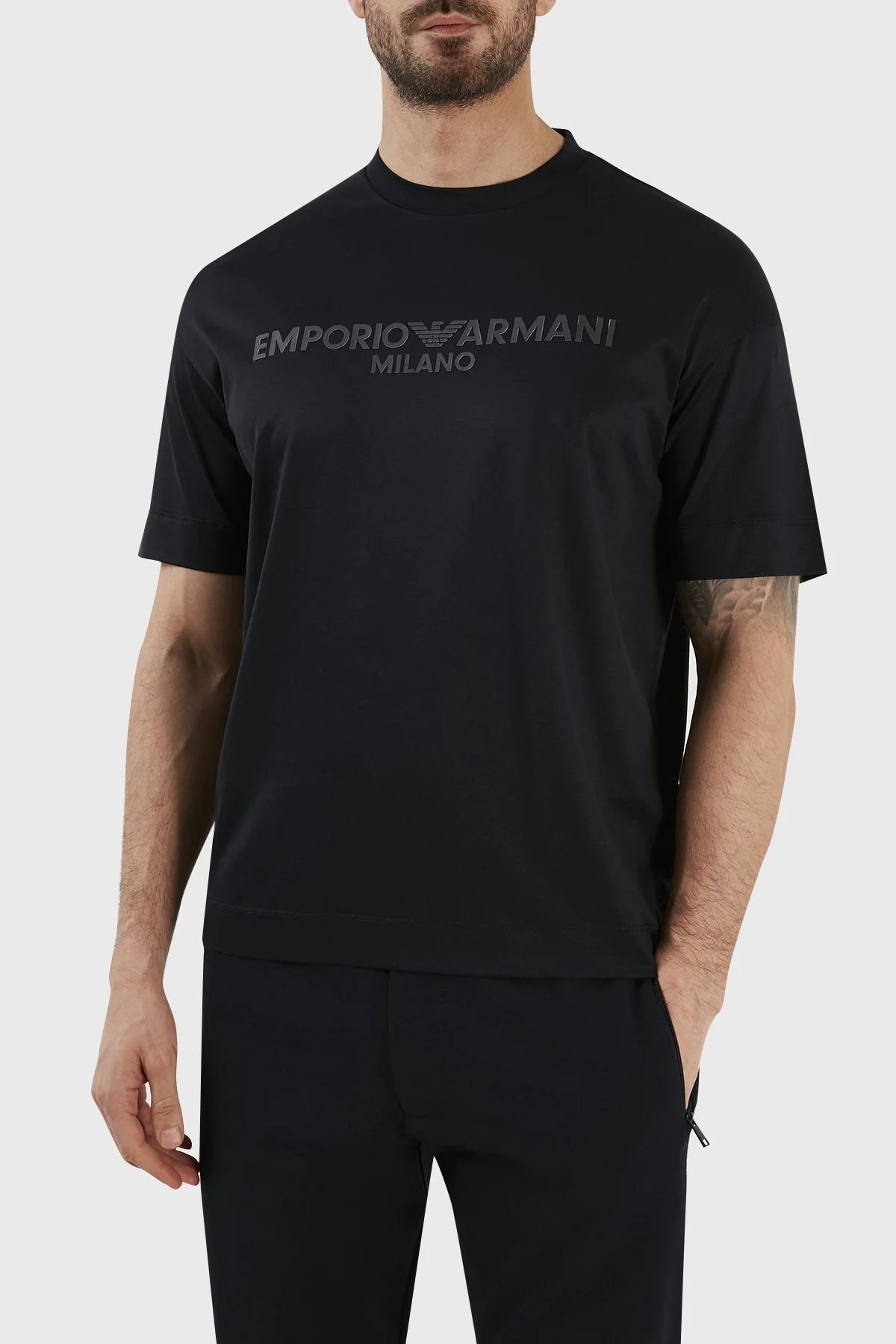Emporio Armani Logolu Bisiklet Yaka Regular Fit Erkek T Shirt 3R1TDF 1JUVZ 0920 LACİVERT - 6