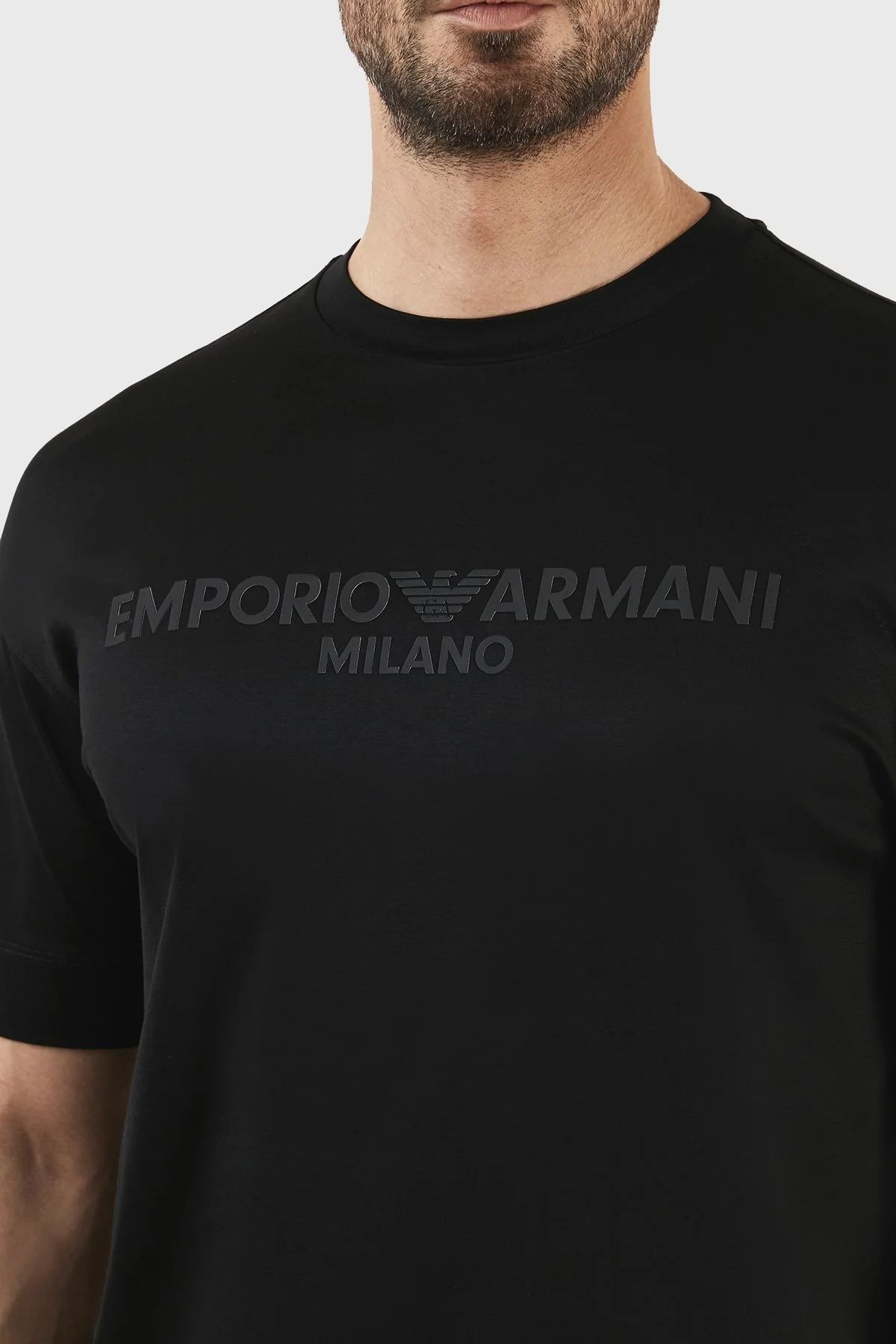 Emporio Armani Logolu Bisiklet Yaka Regular Fit Erkek T Shirt 3R1TDF 1JUVZ 0999 SİYAH - 3
