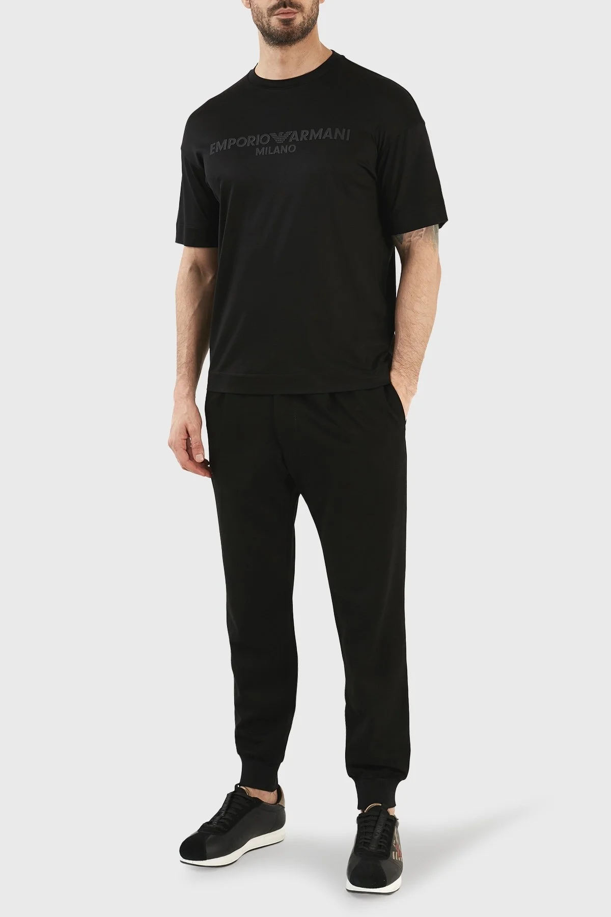 Emporio Armani Logolu Bisiklet Yaka Regular Fit Erkek T Shirt 3R1TDF 1JUVZ 0999 SİYAH - 4