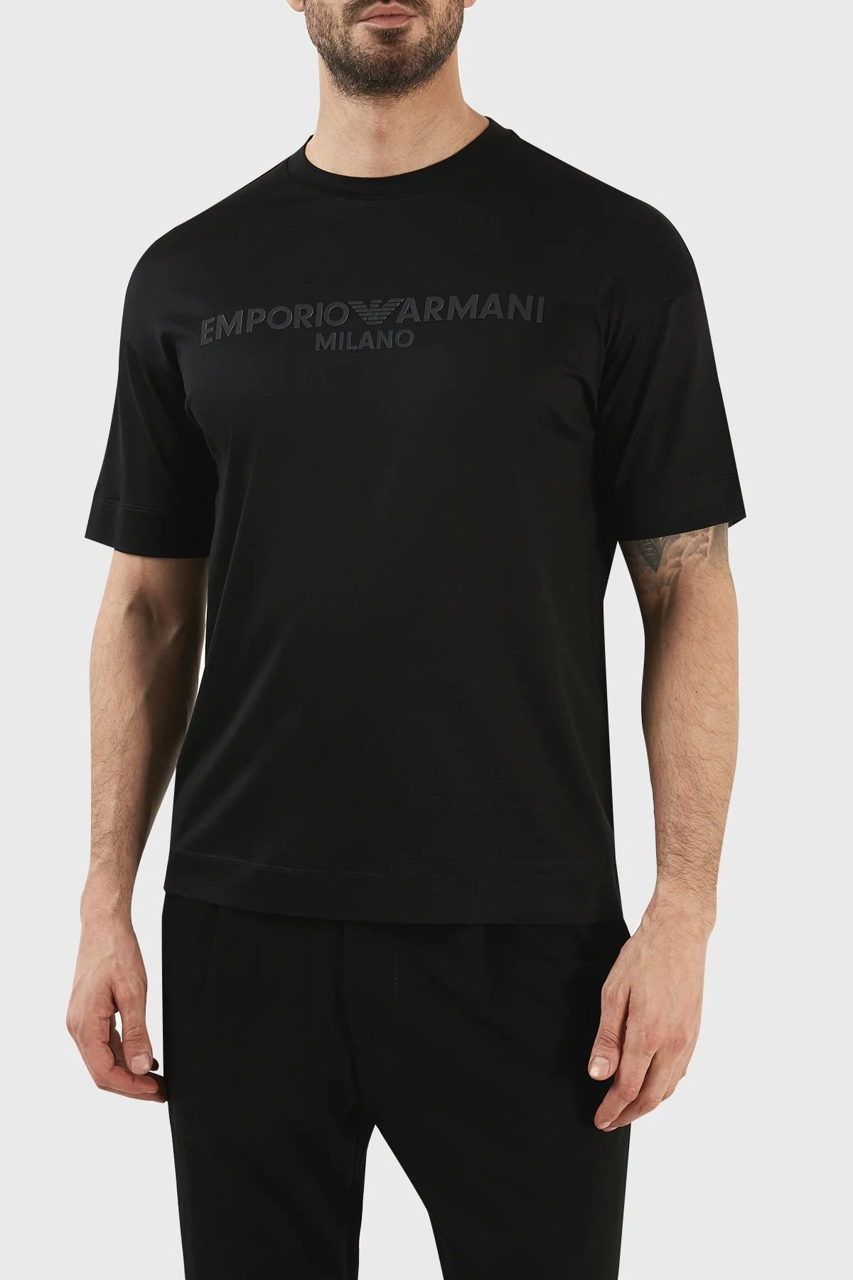 Emporio Armani Logolu Bisiklet Yaka Regular Fit Erkek T Shirt 3R1TDF 1JUVZ 0999 SİYAH - 6