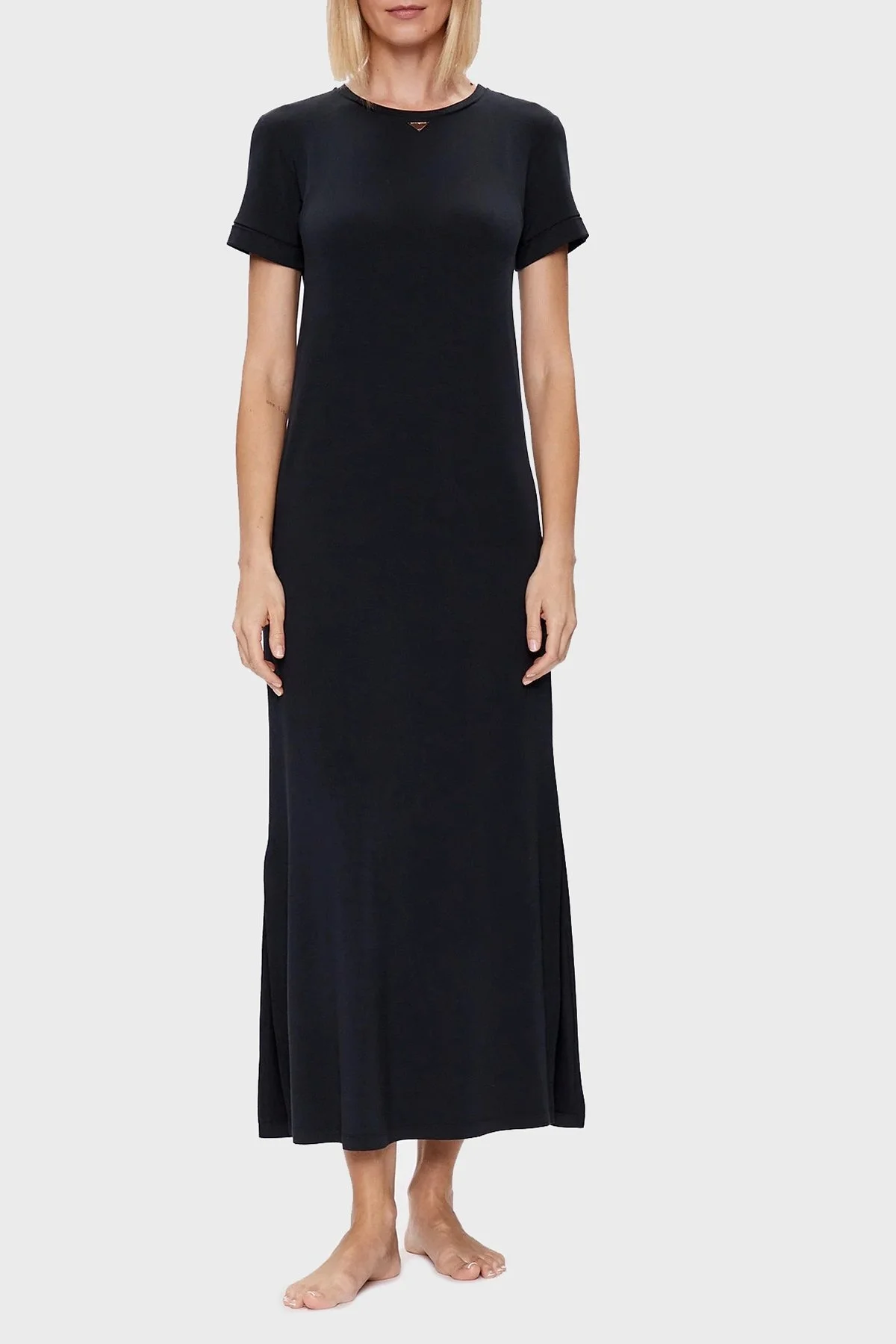 Emporio Armani Logolu Bisiklet Yaka Regular Fit Maxi Bayan Elbise 262735 3R314 00020 SİYAH - 1