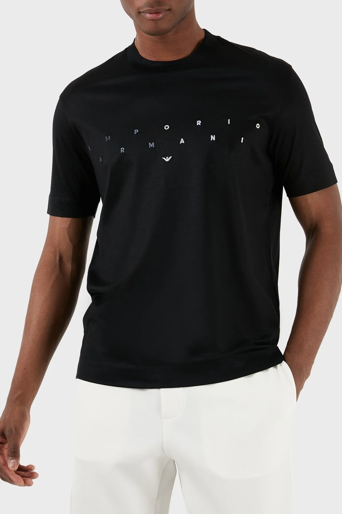 Emporio Armani Logolu Bisiklet Yaka Relaxed Fit Erkek T Shirt 3D1TA2 1JUVZ 0058 SİYAH - 1