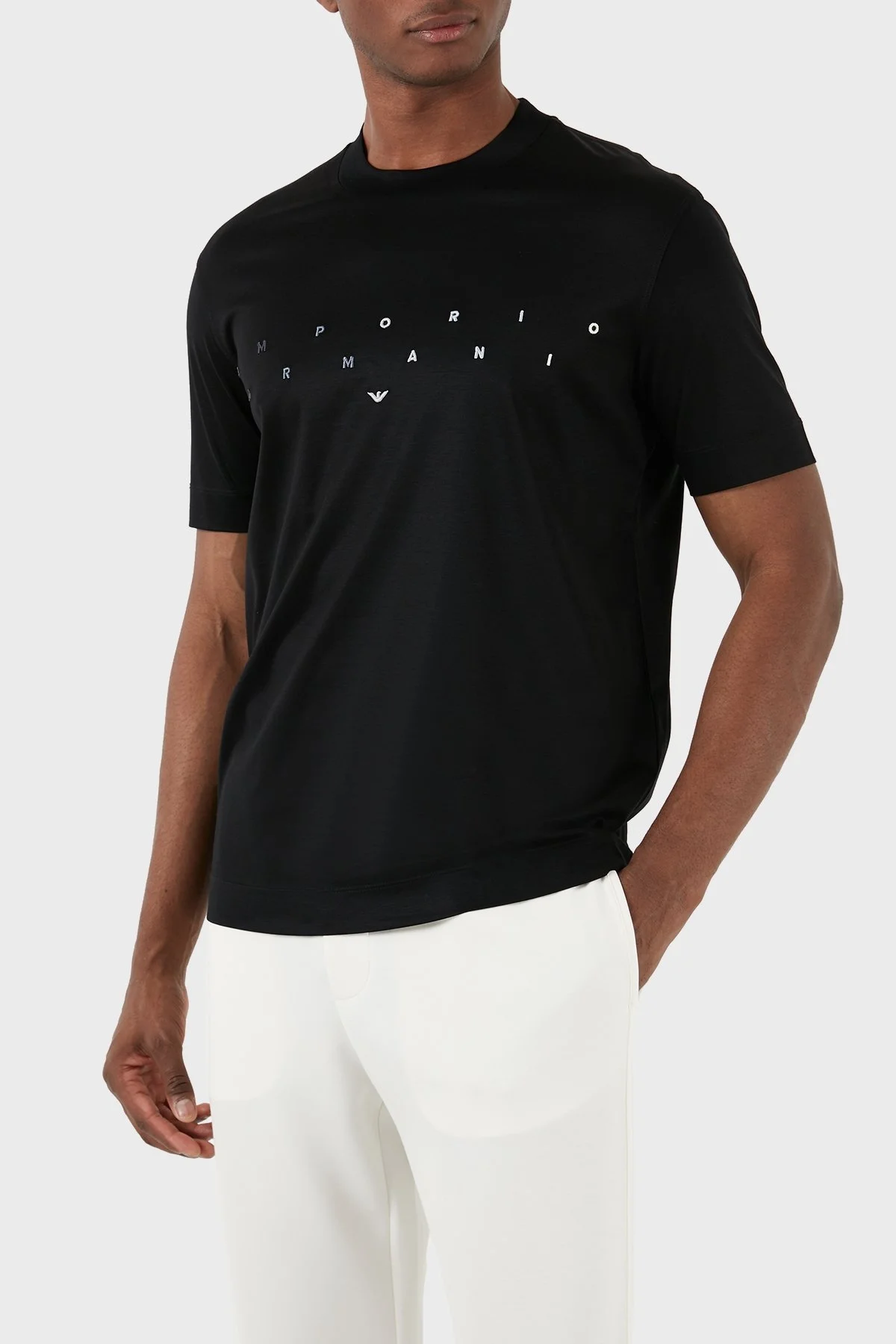 Emporio Armani Logolu Bisiklet Yaka Relaxed Fit Erkek T Shirt 3D1TA2 1JUVZ 0058 SİYAH - 12