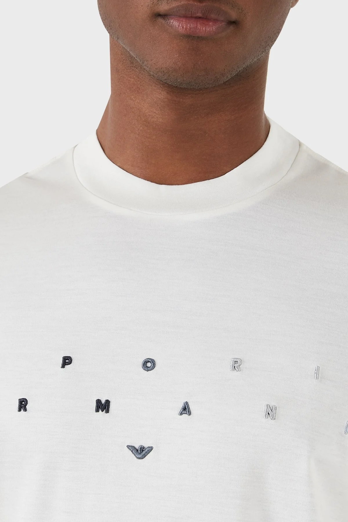 Emporio Armani Logolu Bisiklet Yaka Relaxed Fit Erkek T Shirt 3D1TA2 1JUVZ 01B2 EKRU - 6