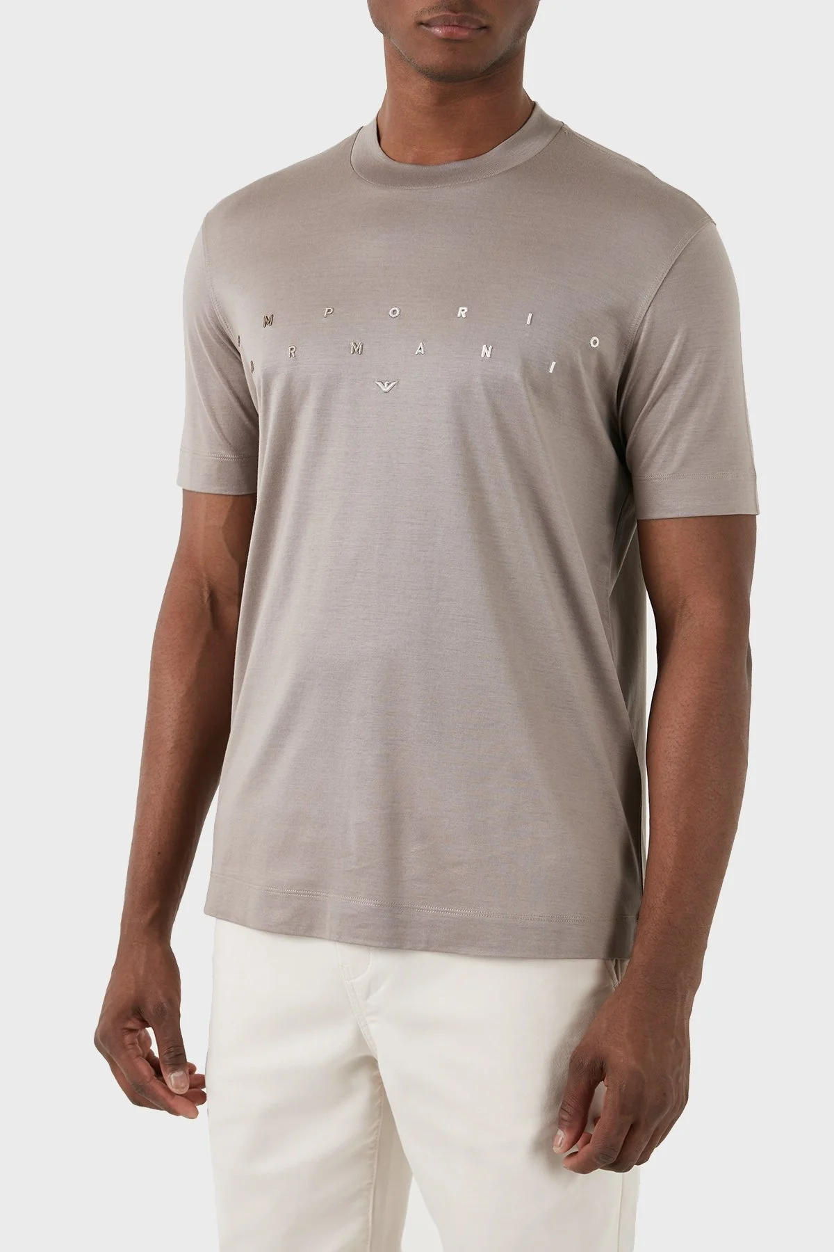 Emporio Armani Logolu Bisiklet Yaka Relaxed Fit Erkek T Shirt 3D1TA2 1JUVZ 06H3 KAHVE - 1