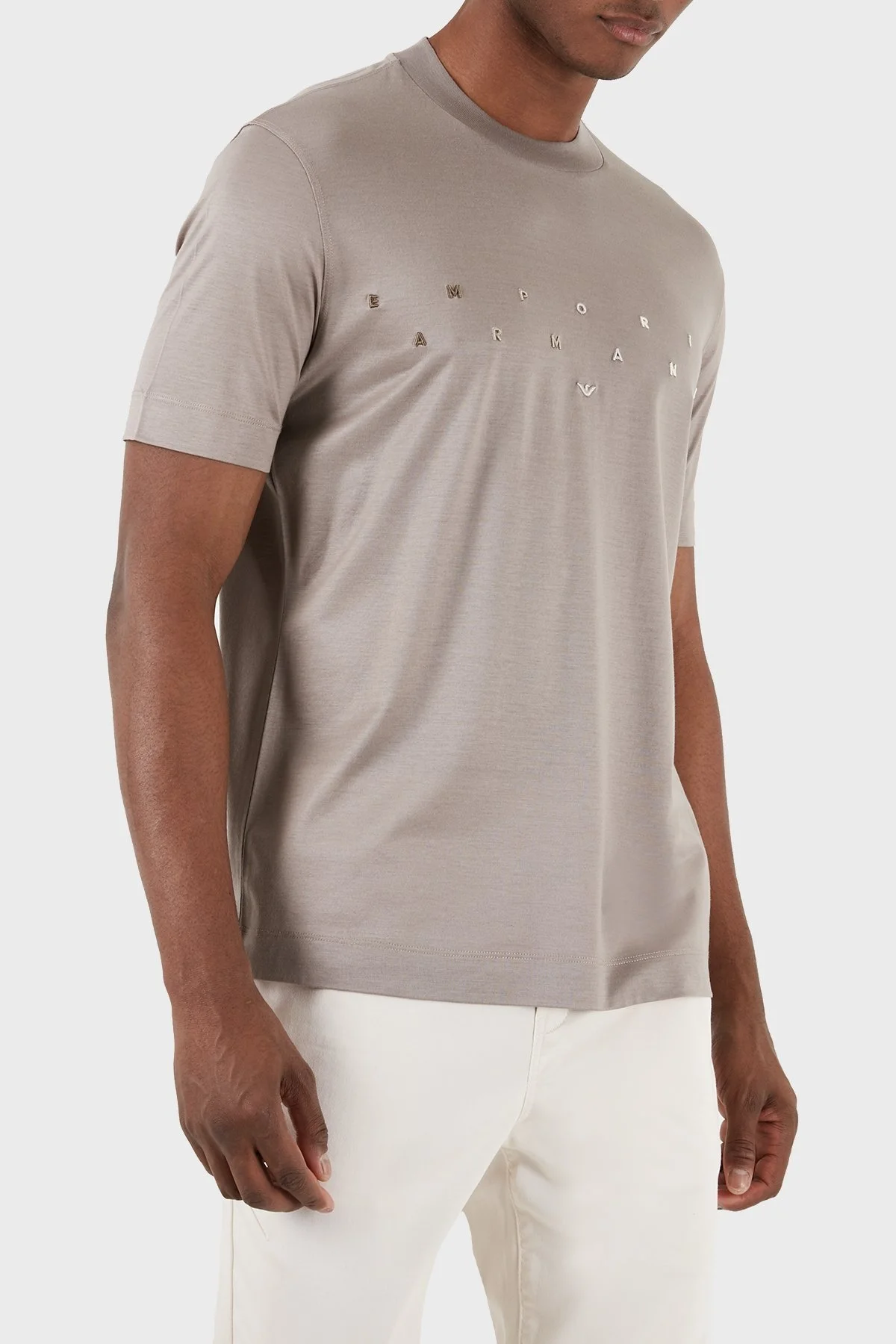 Emporio Armani Logolu Bisiklet Yaka Relaxed Fit Erkek T Shirt 3D1TA2 1JUVZ 06H3 KAHVE - 4