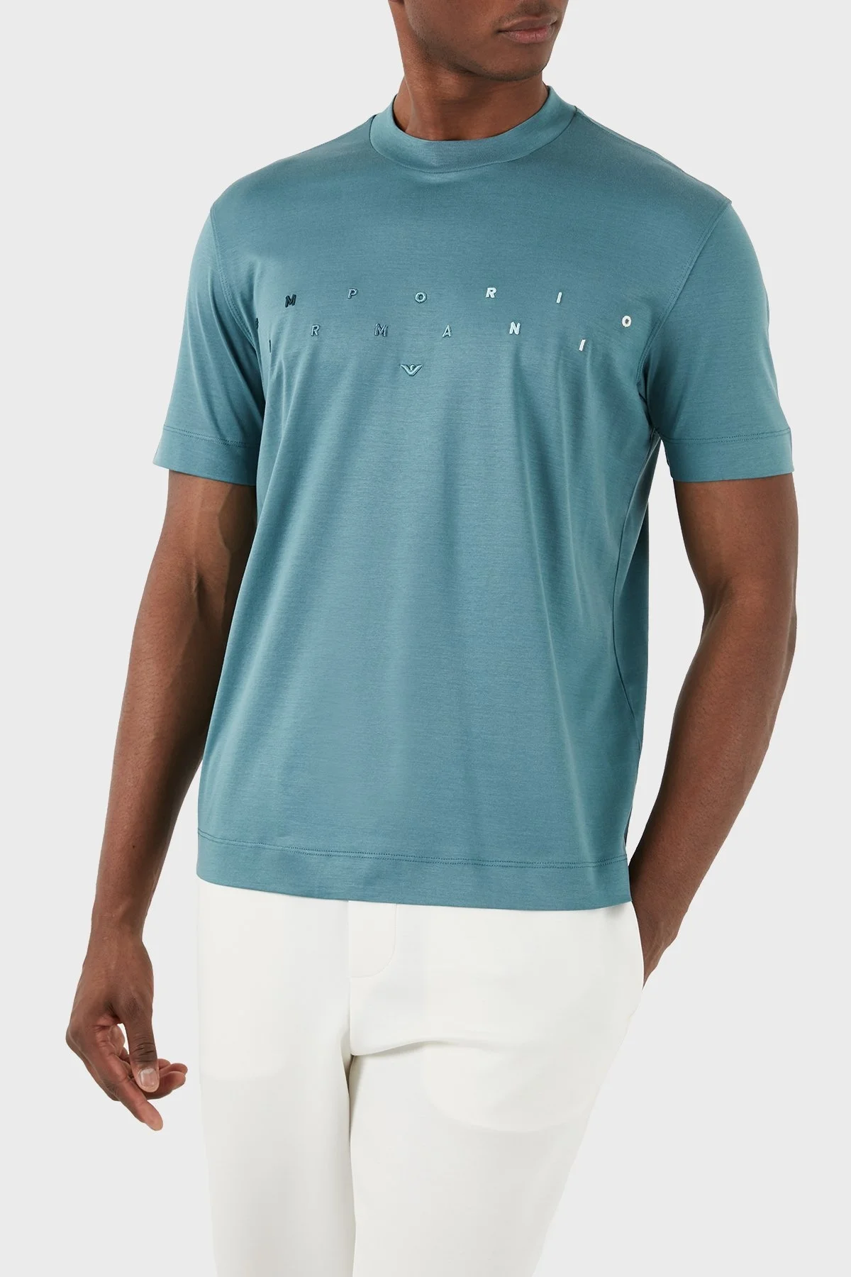 Emporio Armani Logolu Bisiklet Yaka Relaxed Fit Erkek T Shirt 3D1TA2 1JUVZ 0772 YEŞİL - 2