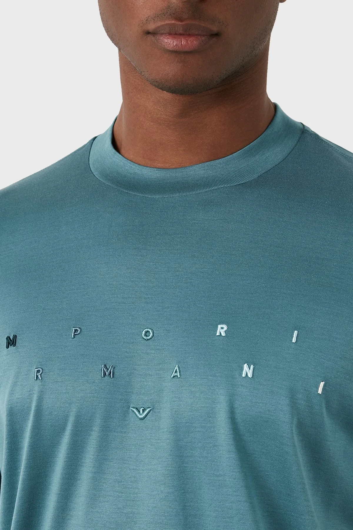 Emporio Armani Logolu Bisiklet Yaka Relaxed Fit Erkek T Shirt 3D1TA2 1JUVZ 0772 YEŞİL - 3