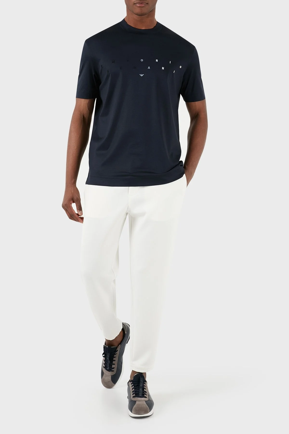 Emporio Armani Logolu Bisiklet Yaka Relaxed Fit Erkek T Shirt 3D1TA2 1JUVZ 09R3 LACİVERT - 3