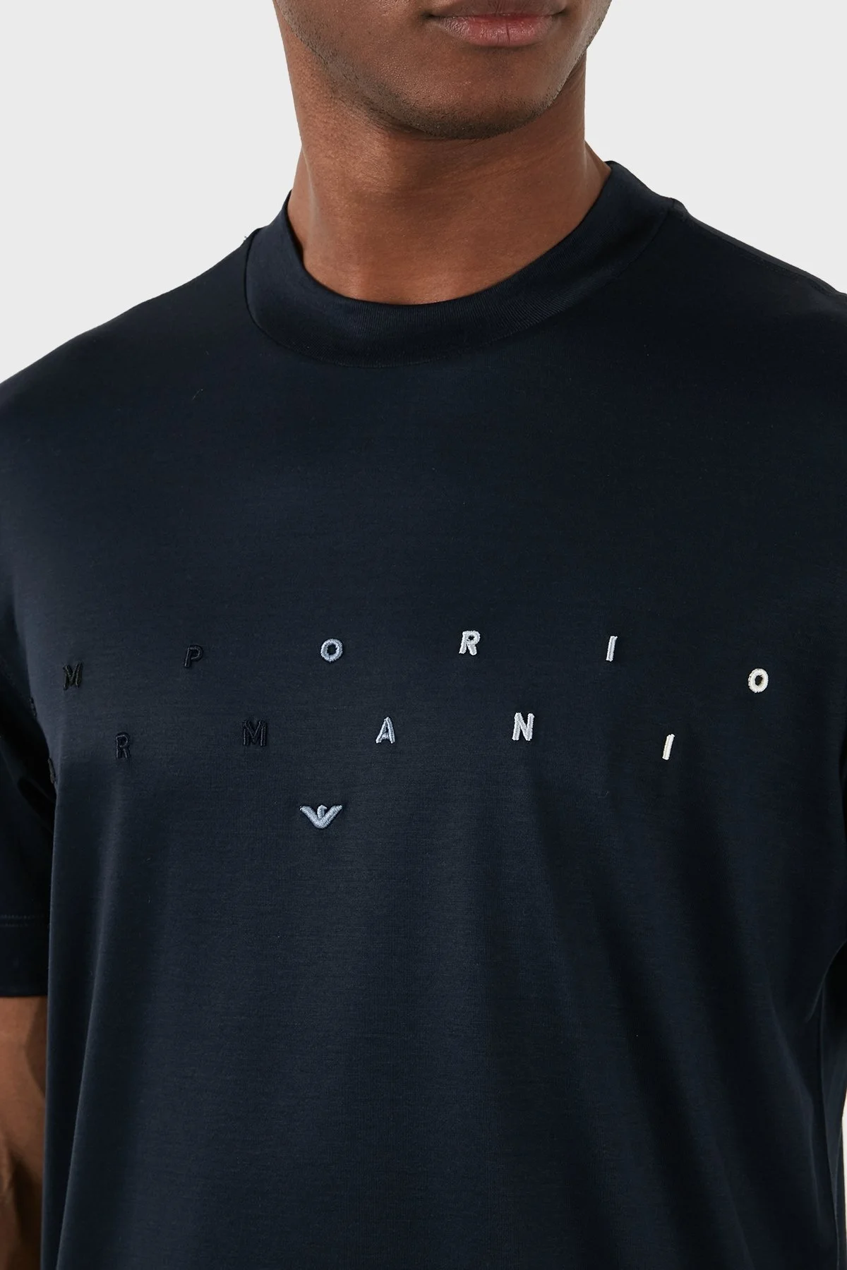 Emporio Armani Logolu Bisiklet Yaka Relaxed Fit Erkek T Shirt 3D1TA2 1JUVZ 09R3 LACİVERT - 4