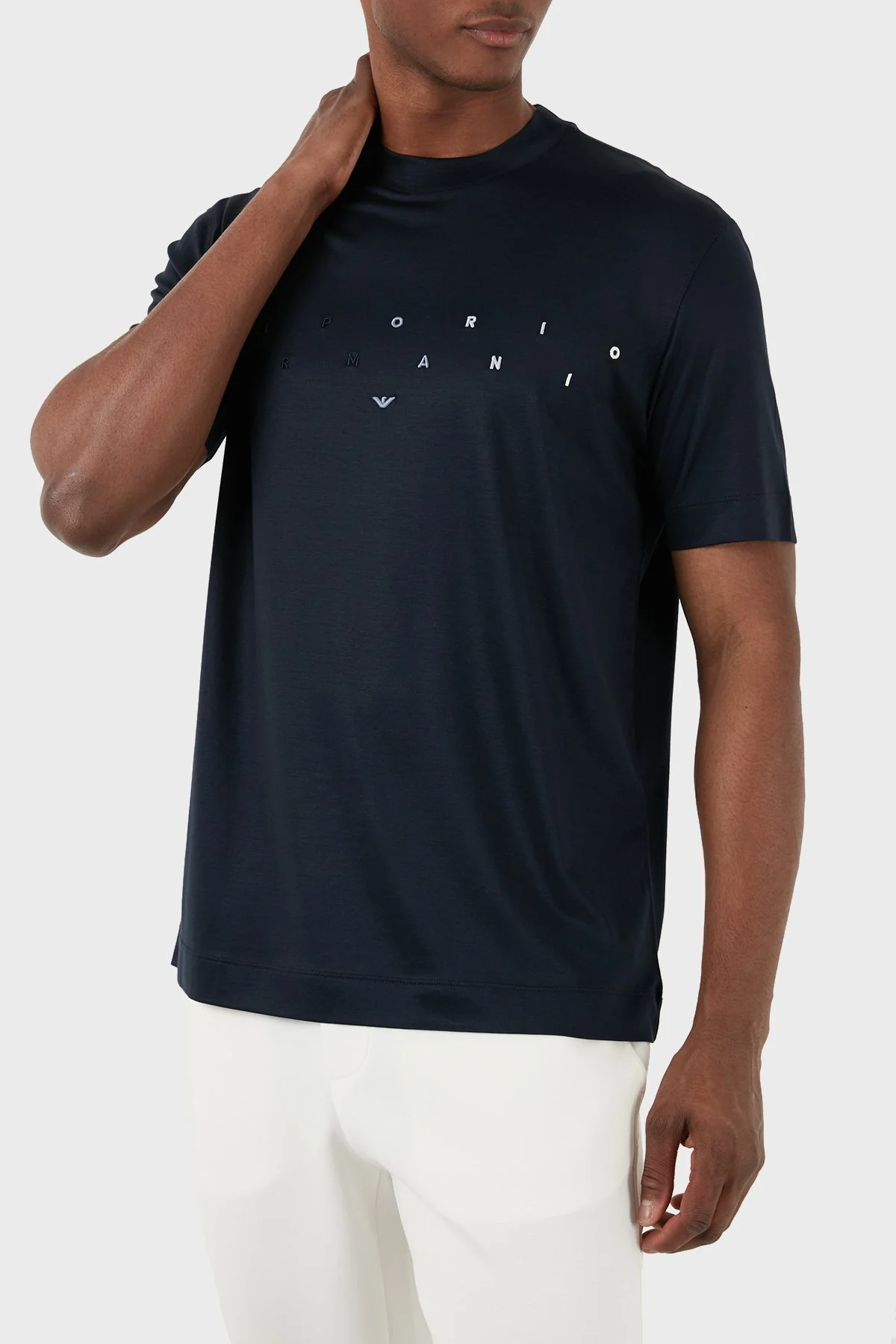 Emporio Armani Logolu Bisiklet Yaka Relaxed Fit Erkek T Shirt 3D1TA2 1JUVZ 09R3 LACİVERT - 6