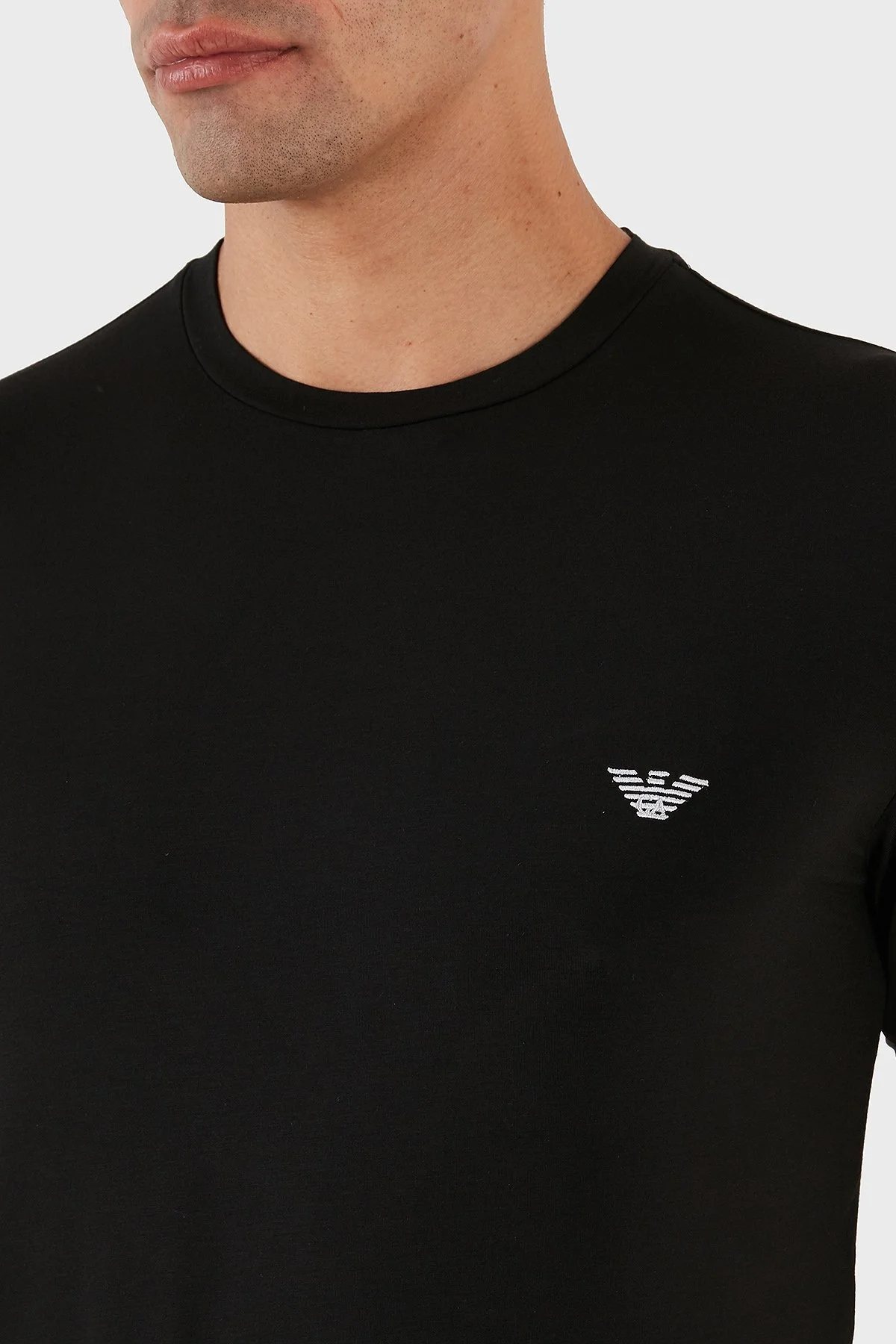 Emporio Armani Logolu Bisiklet Yaka Uzun Kollu Regular Fit Erkek T Shirt 111984 3F511 00020 SİYAH - 4