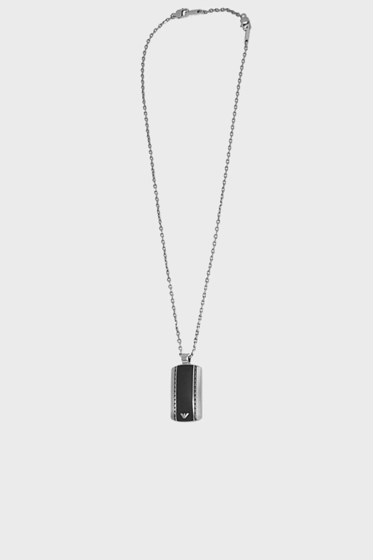 Emporio Armani Logolu Çelik Erkek Kolye AJEGS1921-040 GÜMÜŞ-SİYAH - 2