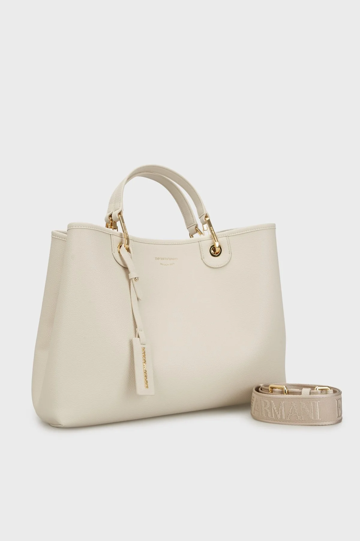 Emporio Armani Logolu Çıkarılabilir Askılı Bayan Çanta EW000360 AF12036 M1051 KREM - 3