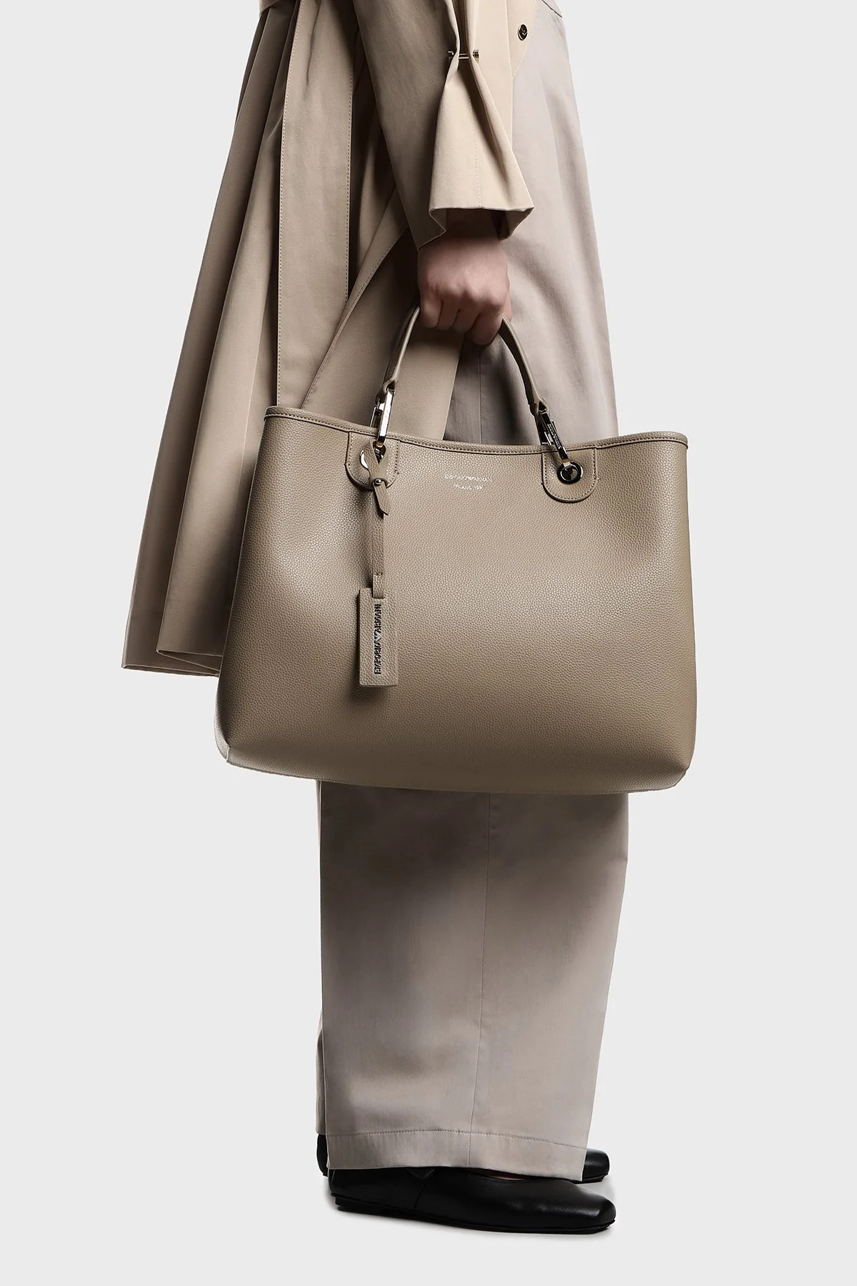 Emporio Armani Logolu Çıkarılabilir Askılı Kadın Çanta EW000360 AF12036 M1286 BEJ - 2