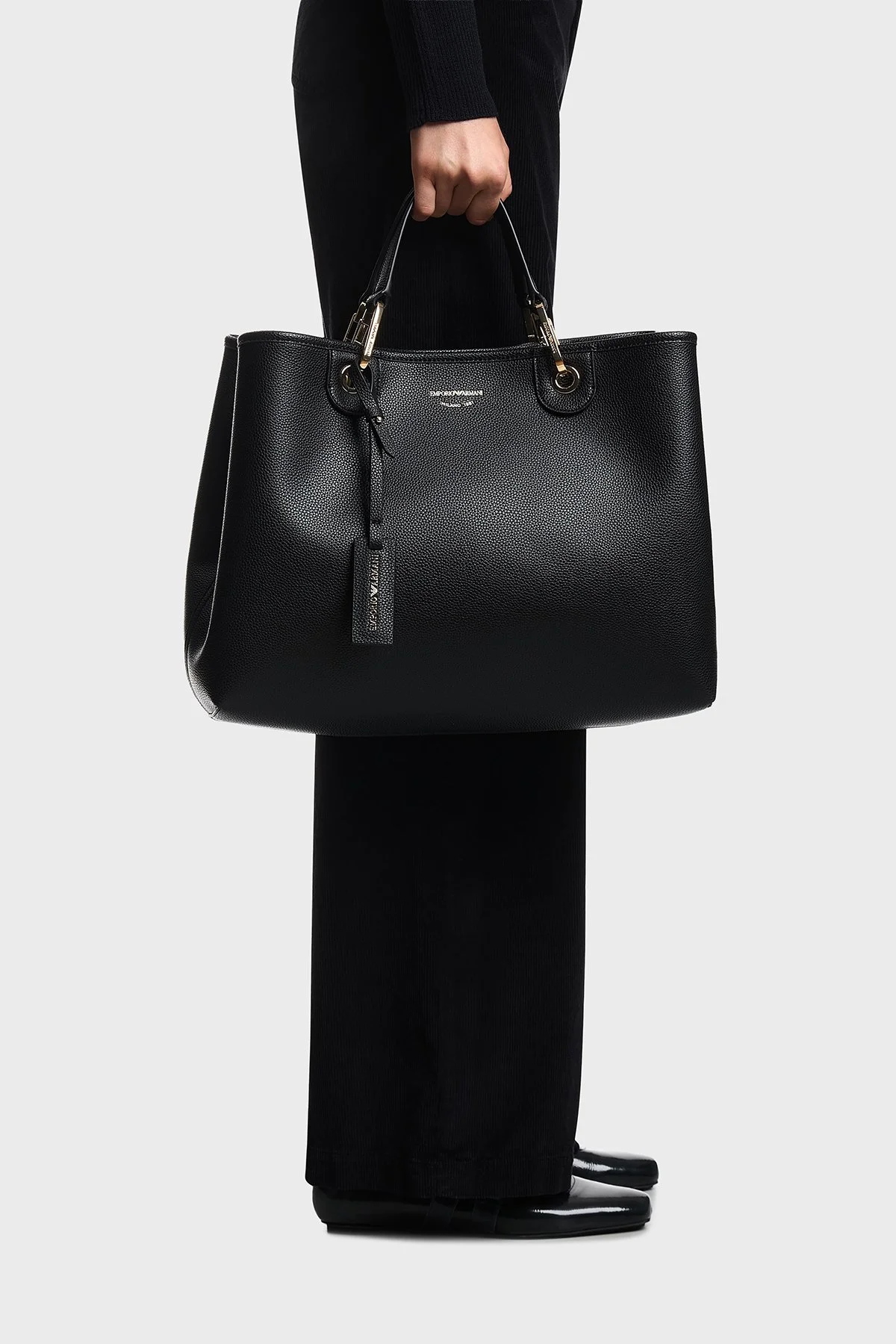 Emporio Armani Logolu Çıkarılabilir Askılı Kadın Çanta EW000360 AF12103 MC032 SİYAH-GÜMÜŞ - 4