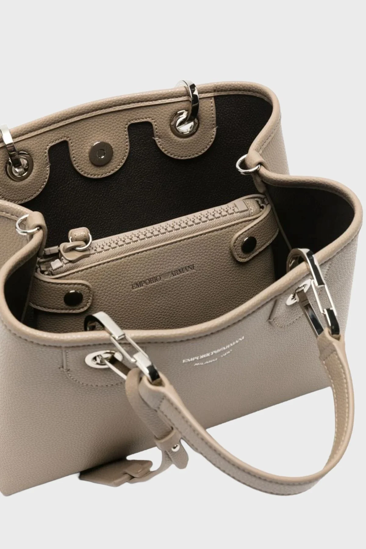 Emporio Armani Logolu Çıkarılabilir Askılı Bayan Çanta EW000361 AF12036 M1286 BEJ - 5