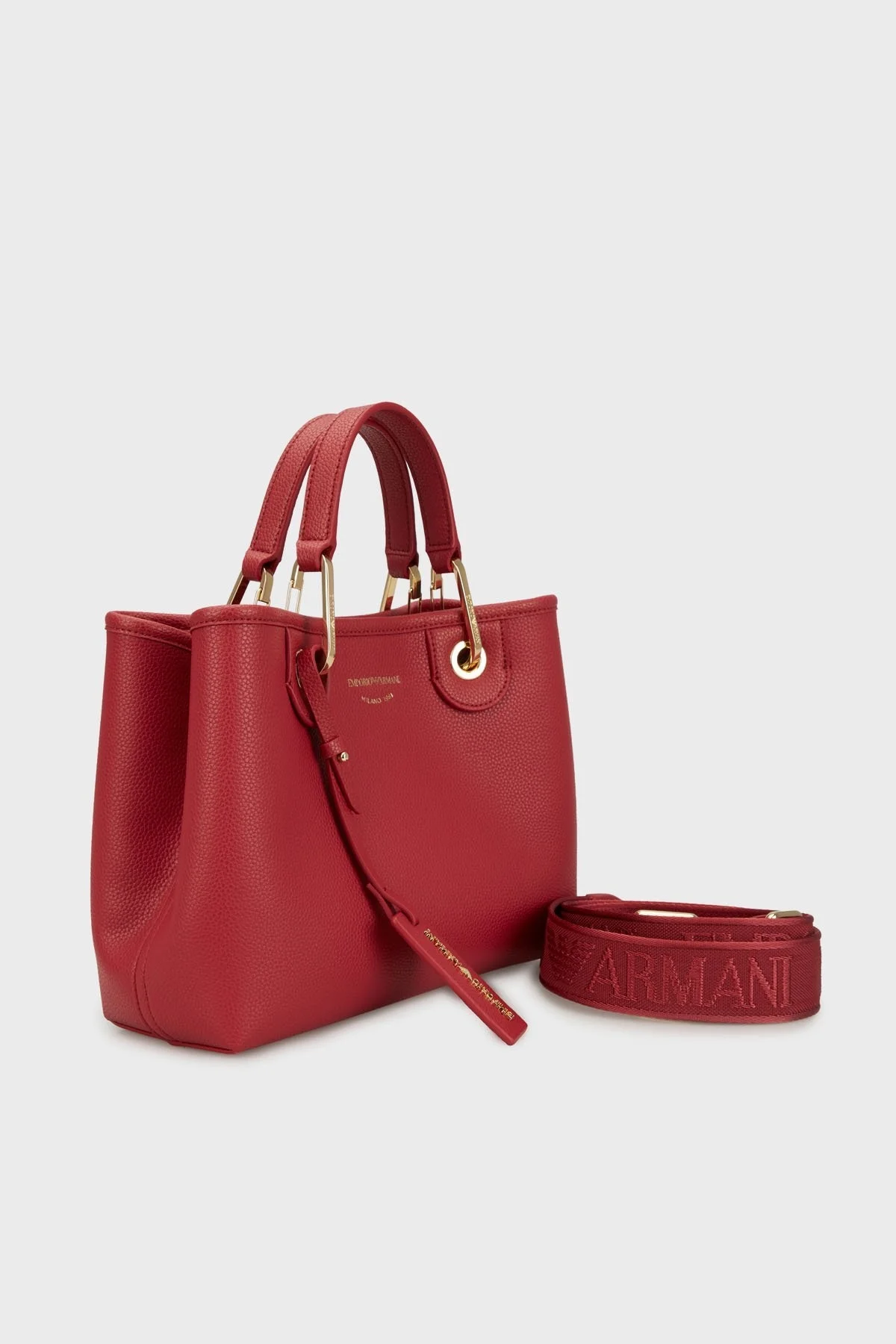 Emporio Armani Logolu Çıkarılabilir Askılı Bayan Çanta EW000361 AF12036 M5068 KIRMIZI - 4