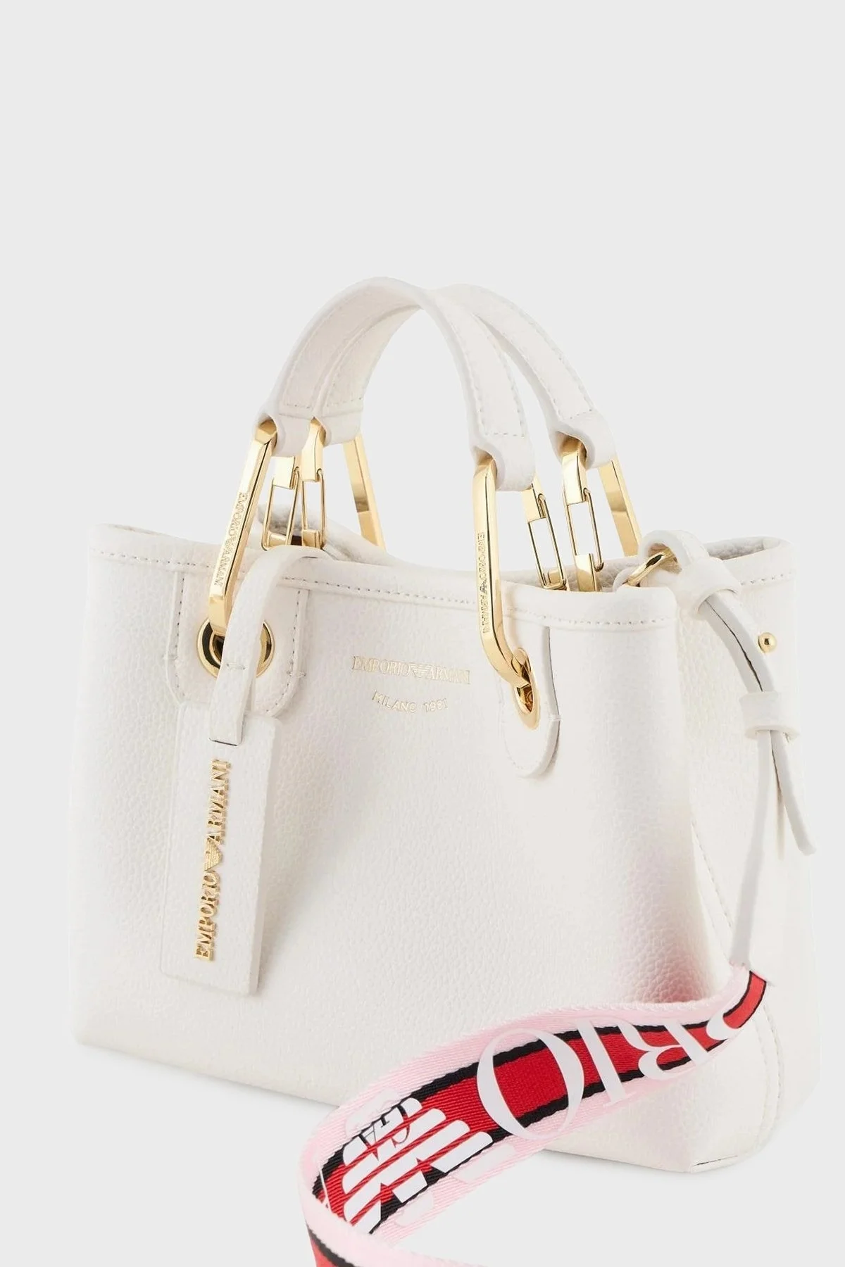 Emporio Armani Logolu Çıkarılabilir Askılı Bayan Çanta EW000361 AF12103 M0034 BEYAZ-GOLD - 6