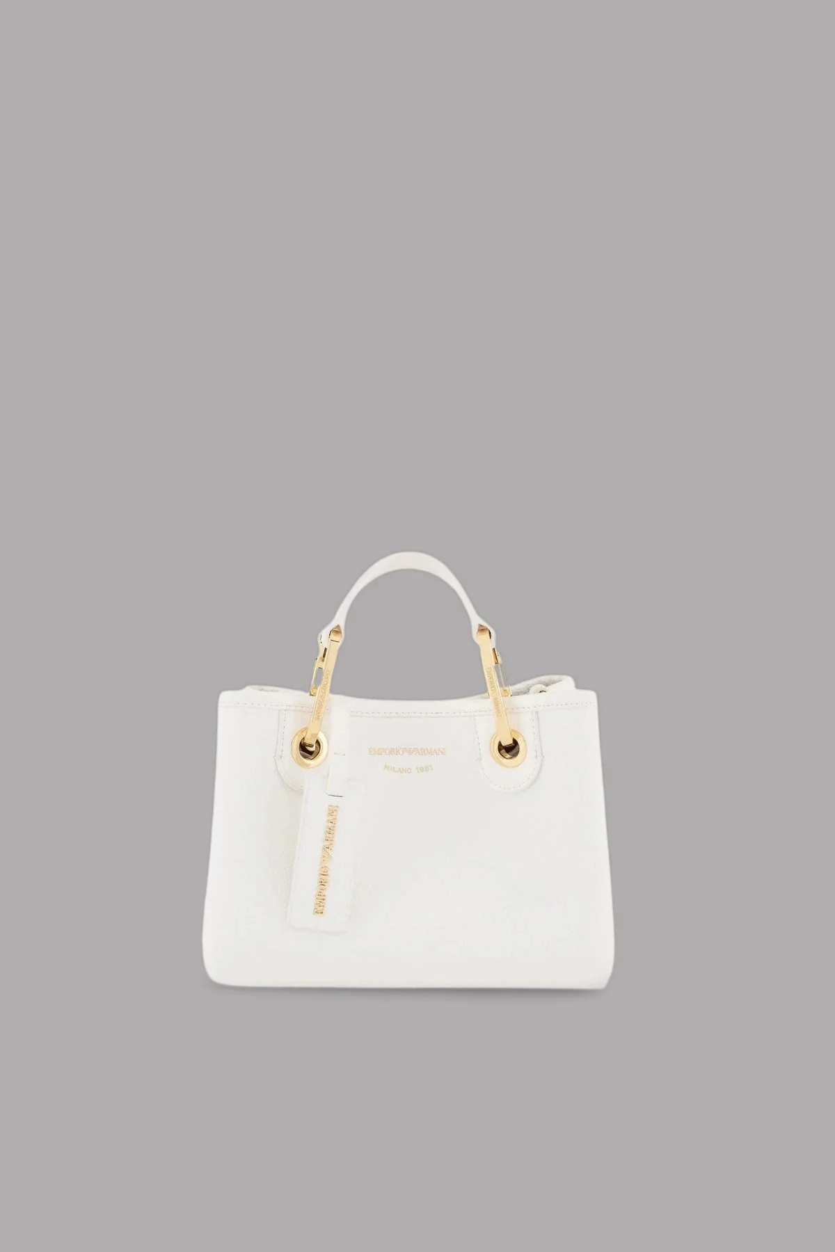 Emporio Armani Logolu Çıkarılabilir Askılı Kadın Çanta EW000361 AF12103 M0034 BEYAZ-GOLD - 1