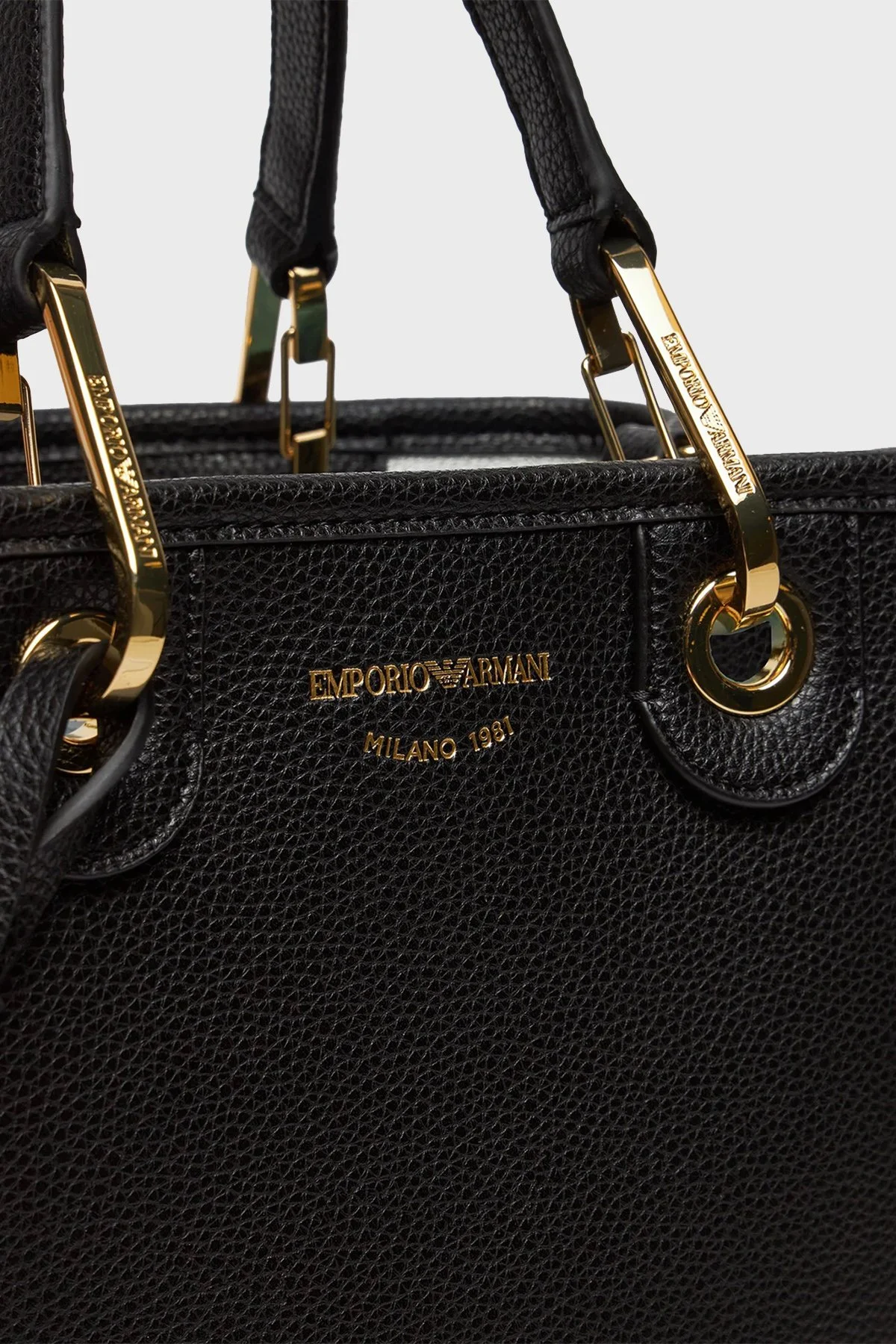 Emporio Armani Logolu Çıkarılabilir Askılı Bayan Çanta EW000361 AF12103 MC032 SİYAH-GOLD - 12