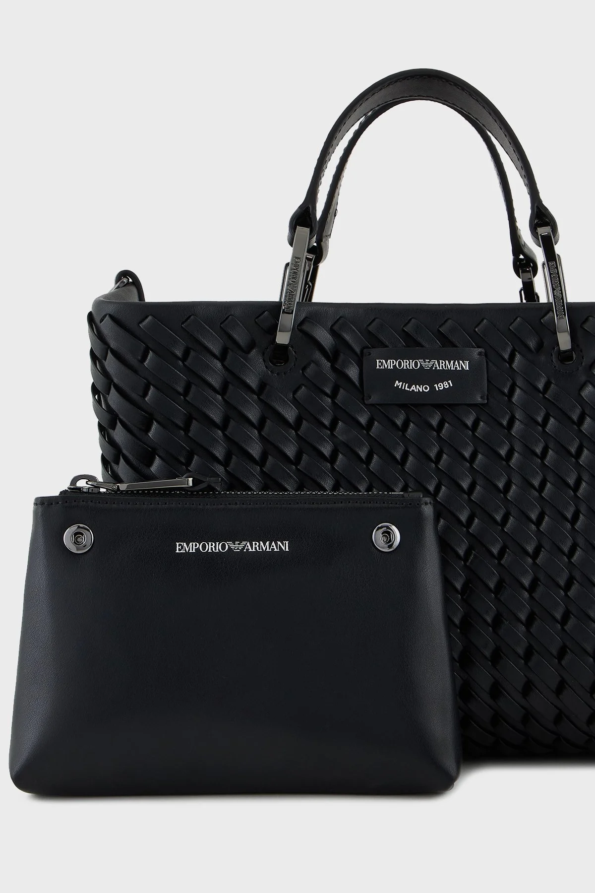 Emporio Armani Logolu Çıkarılabilir Askılı Bayan Çanta EW000361 AF12762 UC001 SİYAH - 11