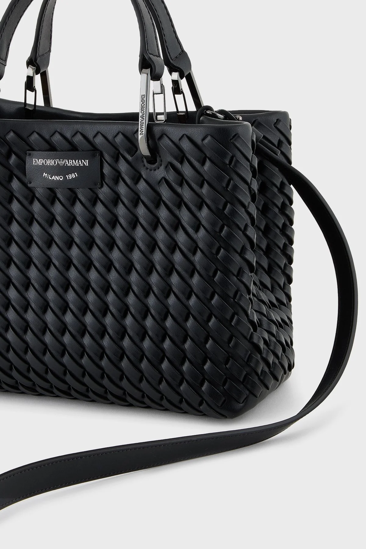 Emporio Armani Logolu Çıkarılabilir Askılı Bayan Çanta EW000361 AF12762 UC001 SİYAH - 14