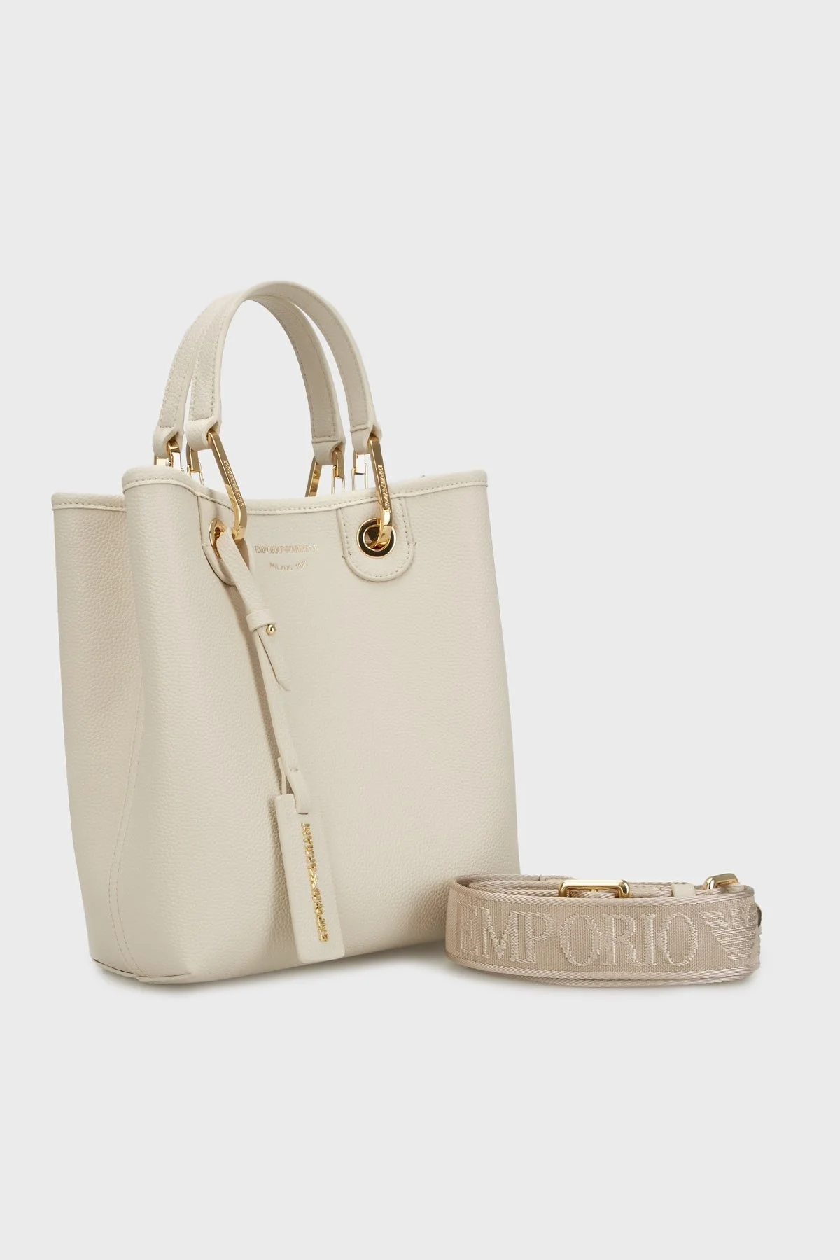 Emporio Armani Logolu Çıkarılabilir Askılı Bayan Çanta EW000362 AF12036 M1051 KREM - 3