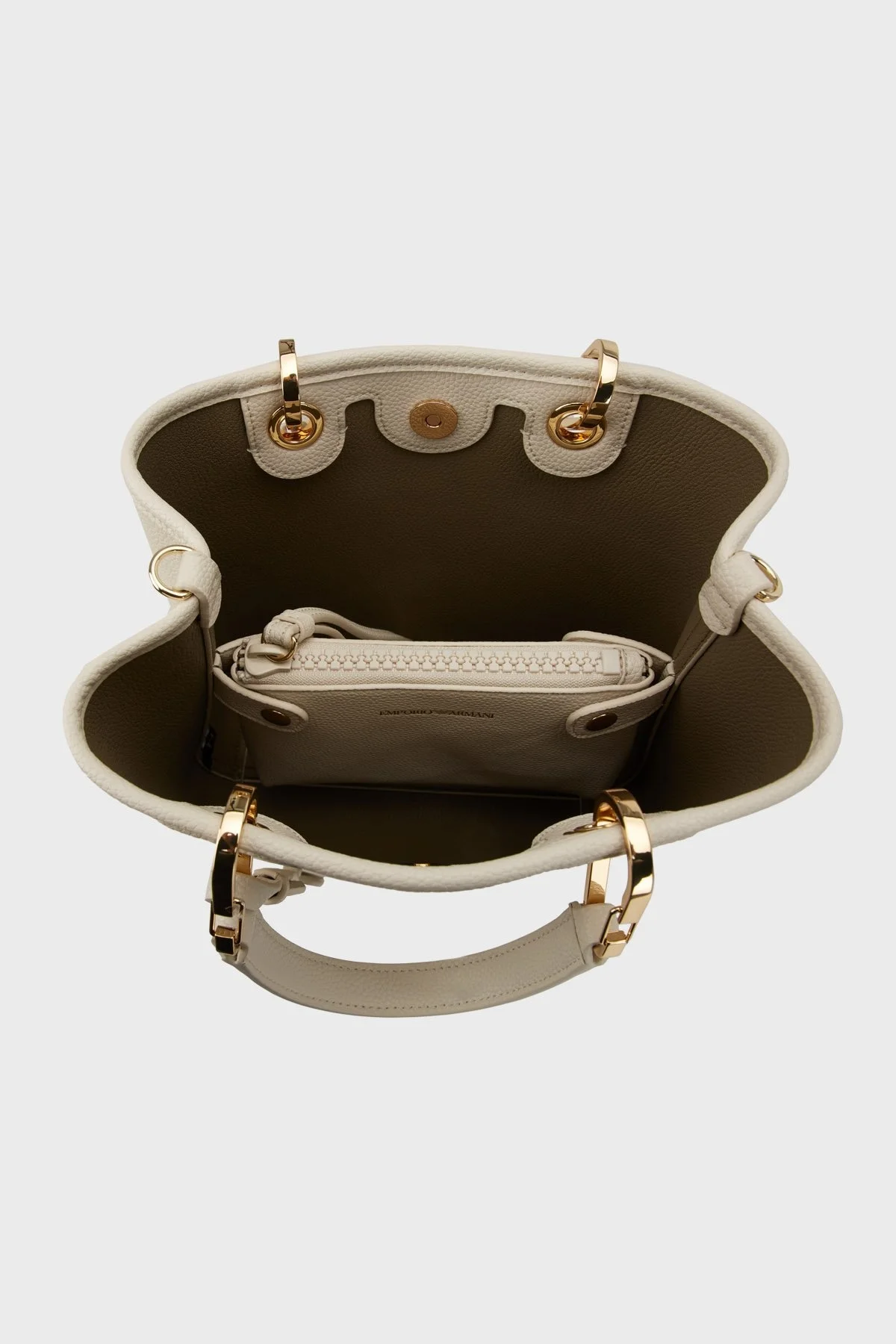 Emporio Armani Logolu Çıkarılabilir Askılı Bayan Çanta EW000362 AF12036 M1051 KREM - 4