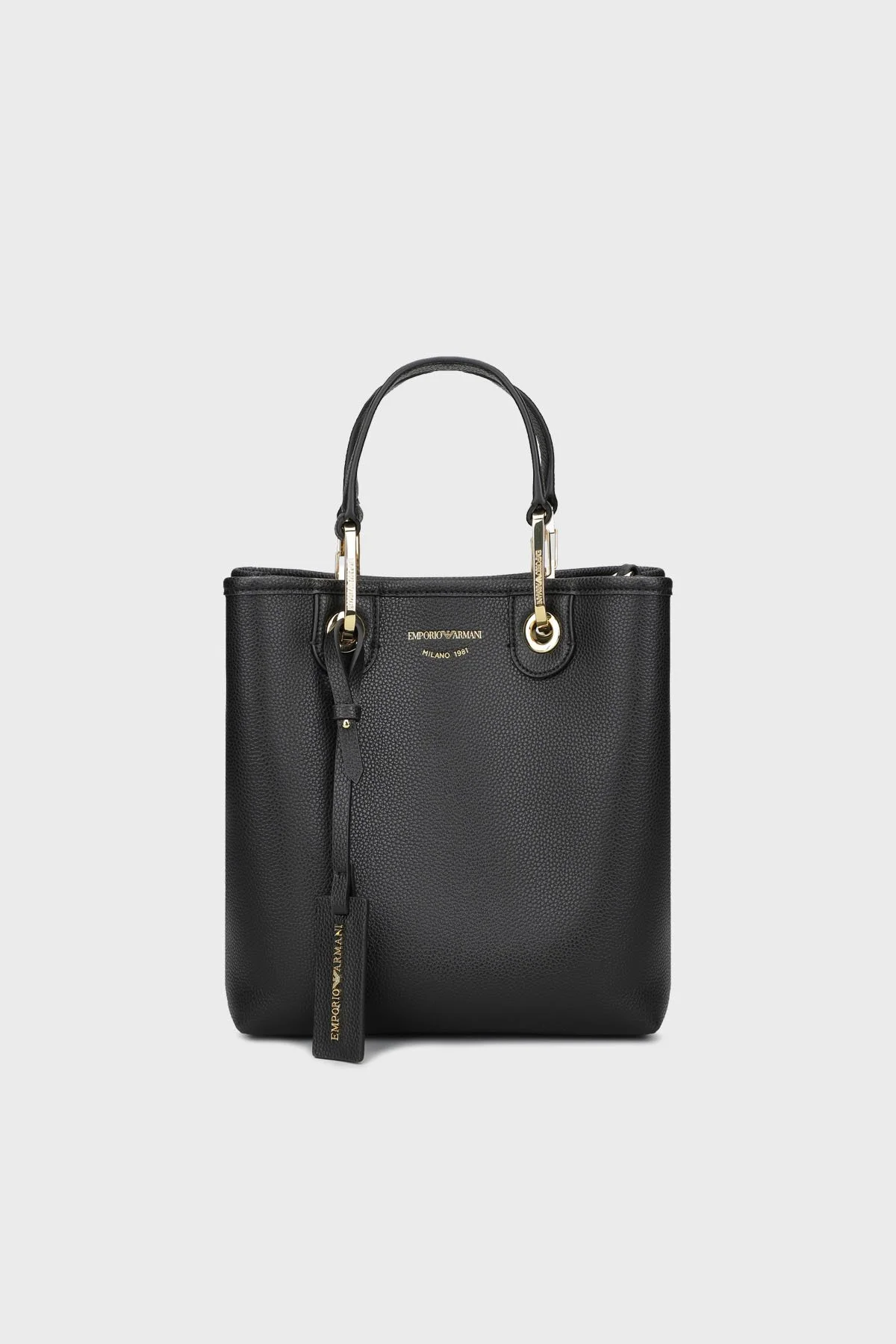 Emporio Armani Logolu Çıkarılabilir Askılı Bayan Çanta EW000362 AF12103 MC032 SİYAH-GOLD - 1