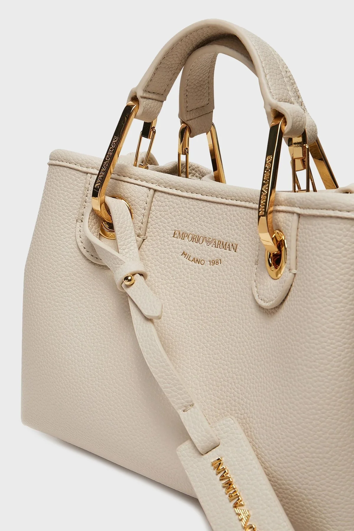 Emporio Armani Logolu Çıkarılabilir Askılı Bayan Çanta EW000382 AF12036 M1051 KREM - 5