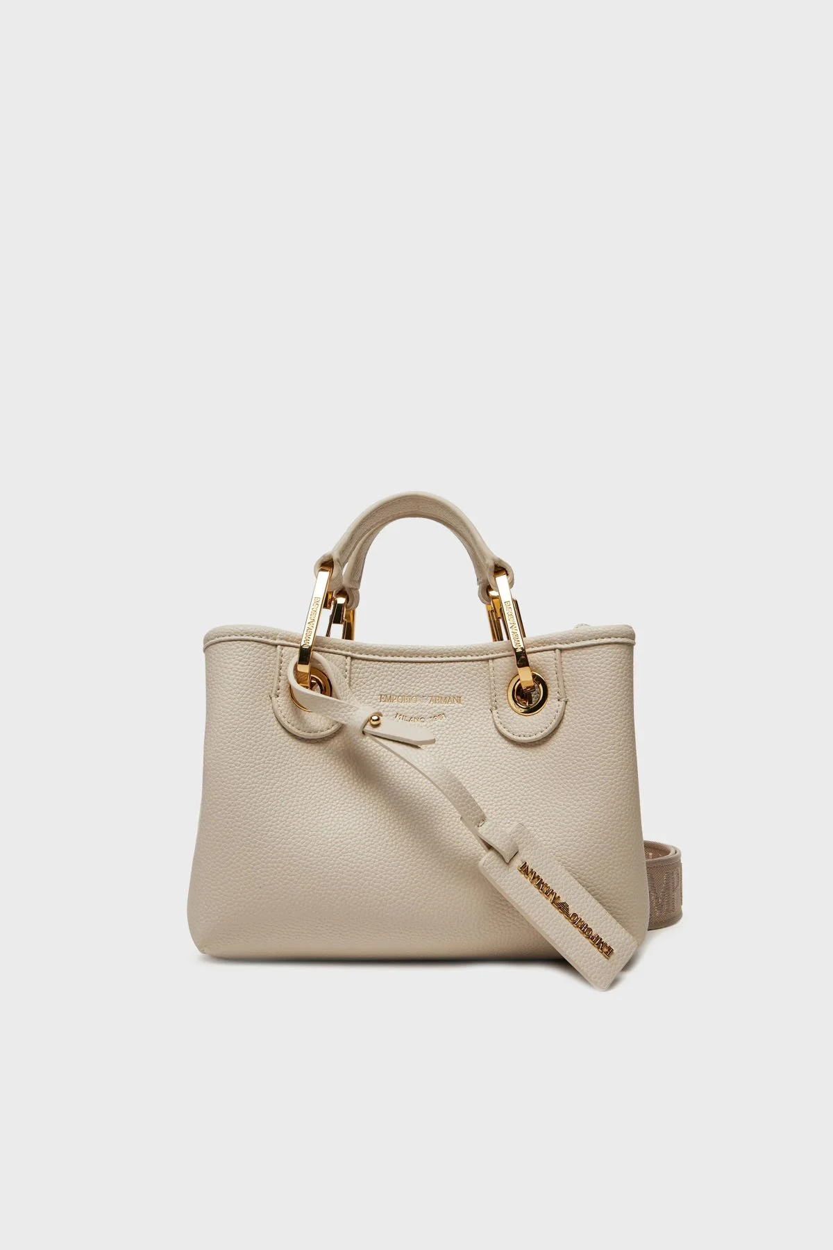 Emporio Armani Logolu Çıkarılabilir Askılı Kadın Çanta EW000382 AF12036 M1051 KREM - 1