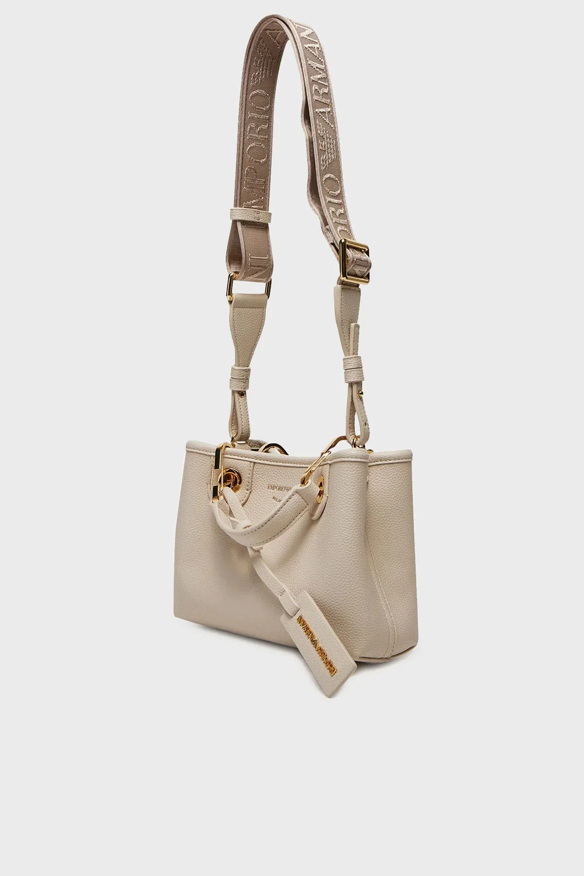 Emporio Armani Logolu Çıkarılabilir Askılı Kadın Çanta EW000382 AF12036 M1051 KREM - 3