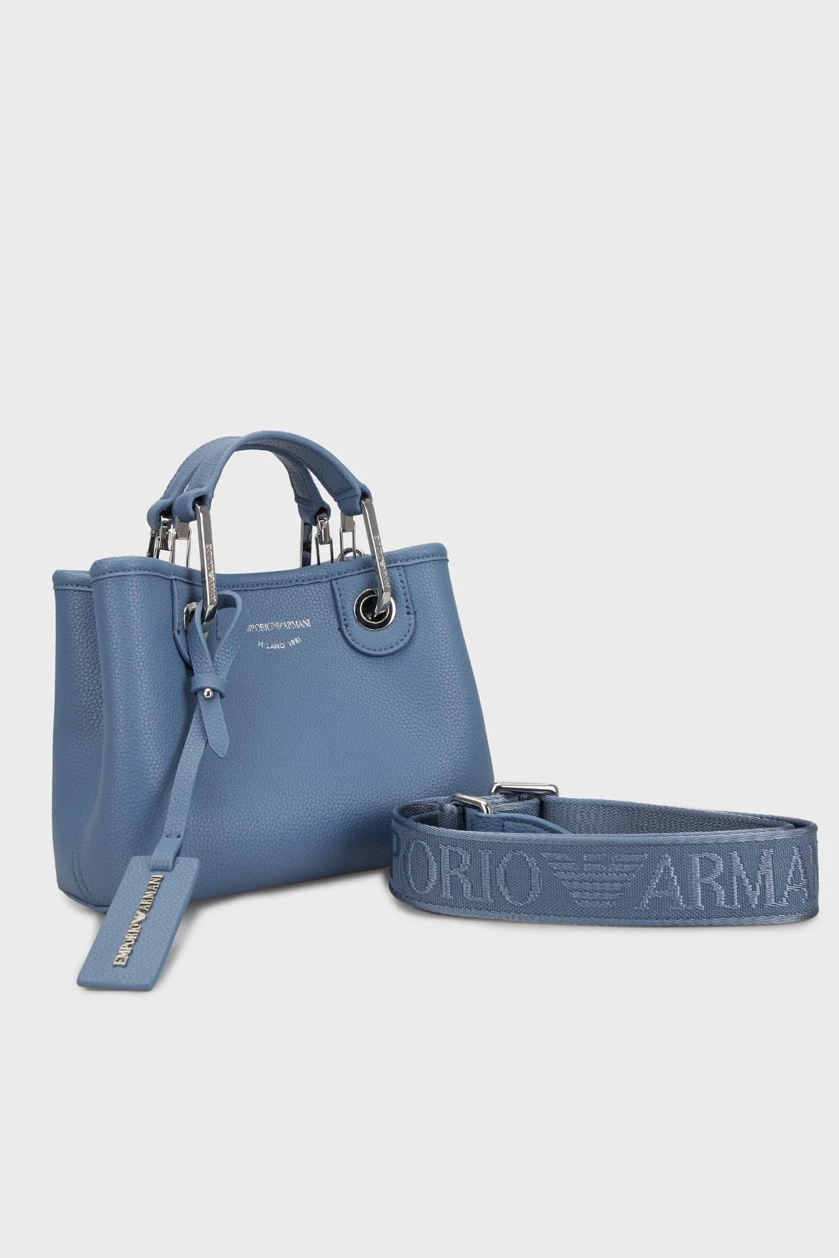 Emporio Armani Logolu Çıkarılabilir Askılı Bayan Çanta EW000382 AF12036 M8128 MAVİ - 3